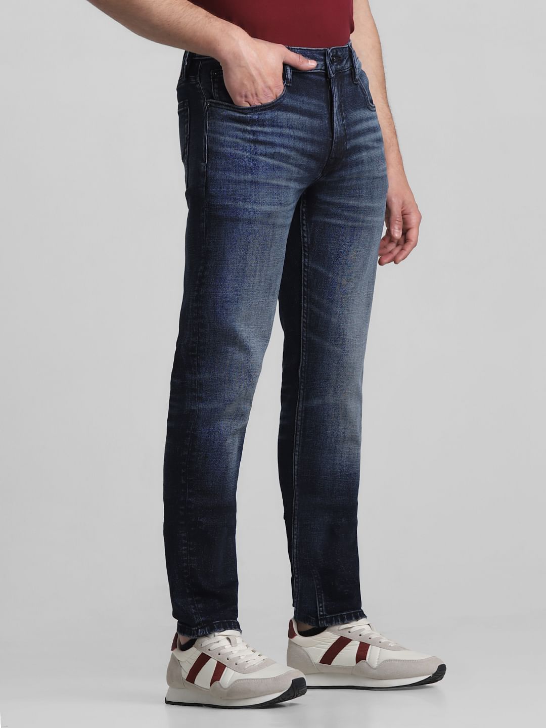Dark Blue Low Rise GLENN Slim Fit Jeans