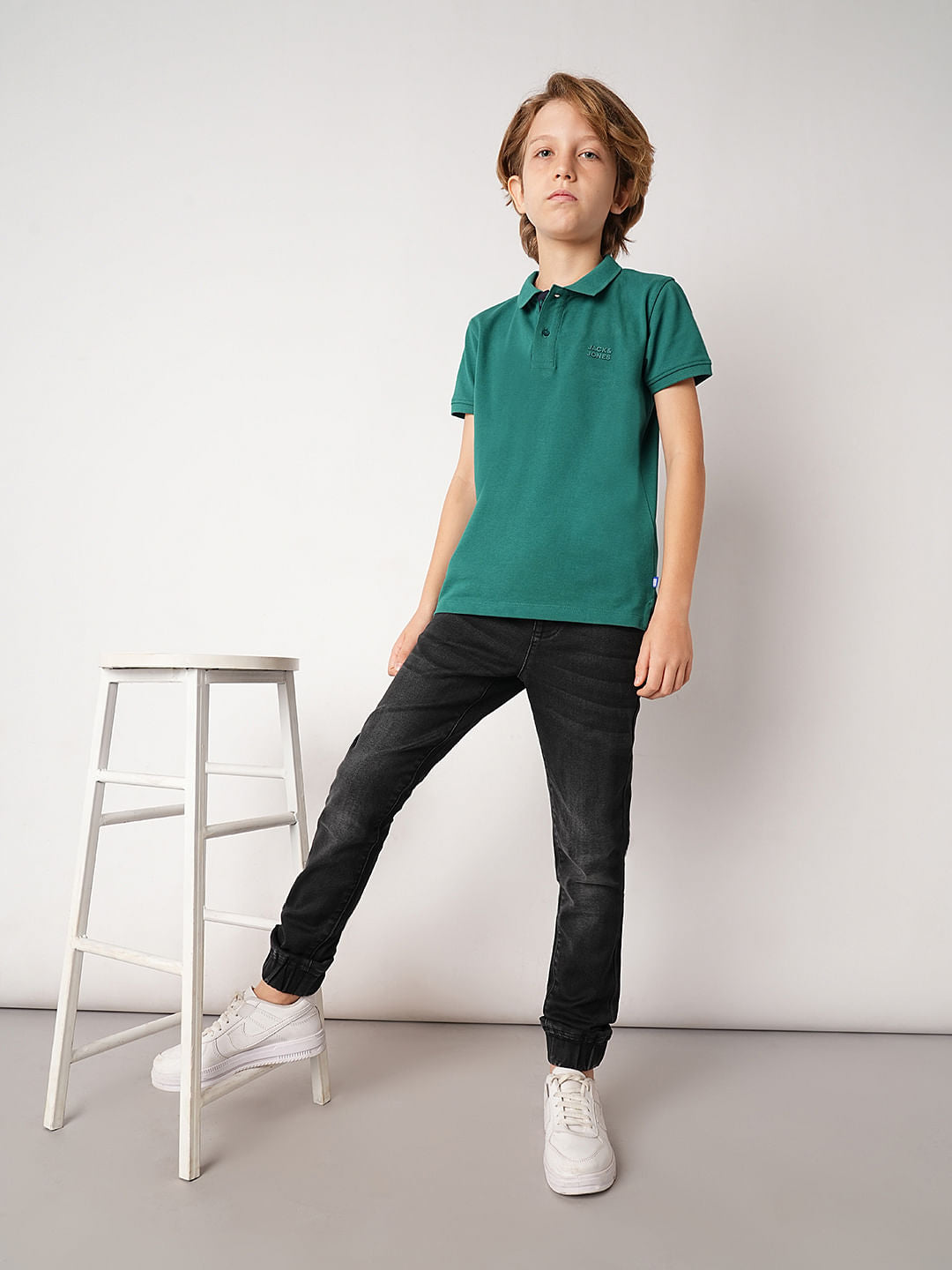 Green Logo Print Polo T-shirt