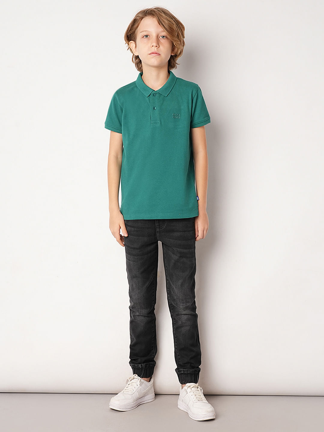 Green Logo Print Polo T-shirt
