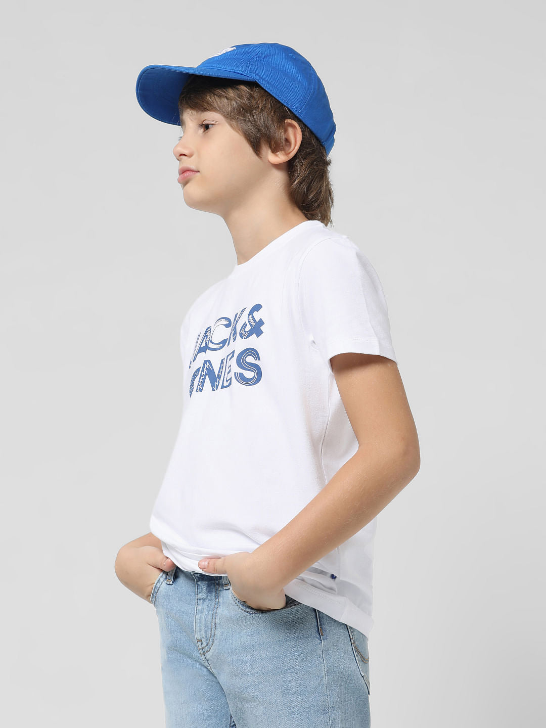 White Logo Print T-shirt - 4/5Y