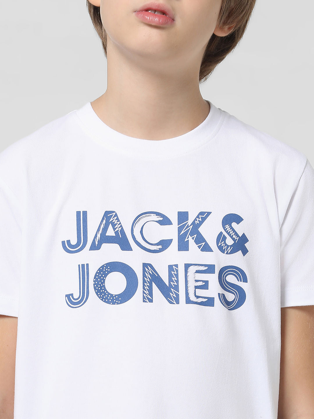 White Logo Print T-shirt