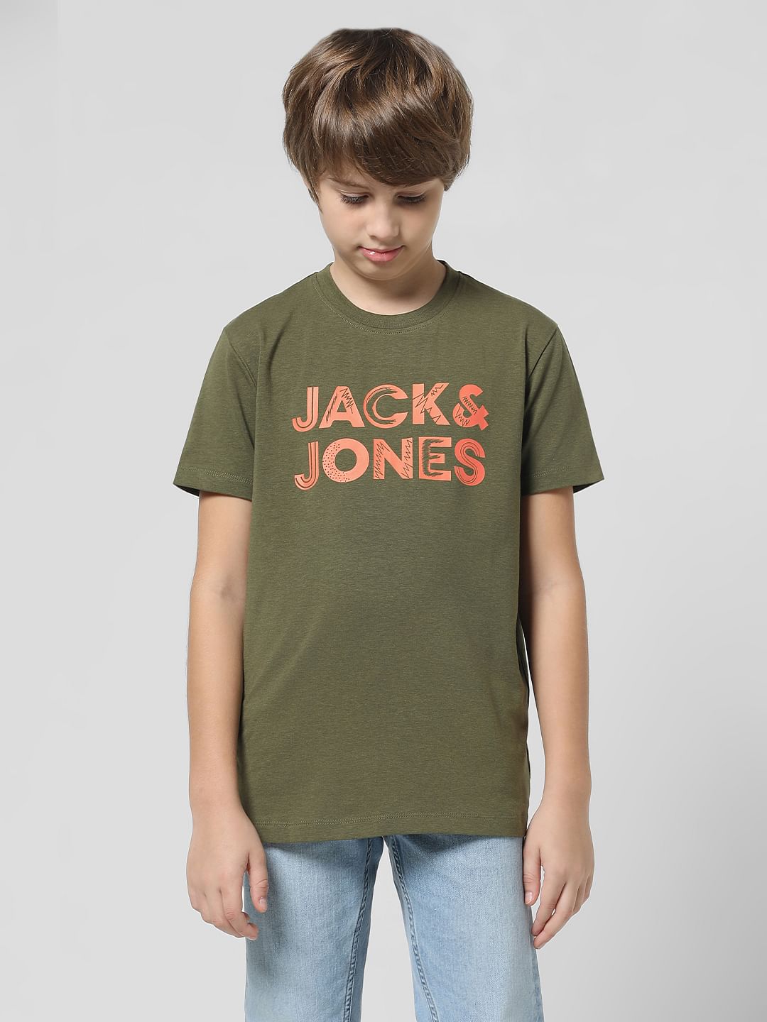Dark Green Logo Print T-shirt