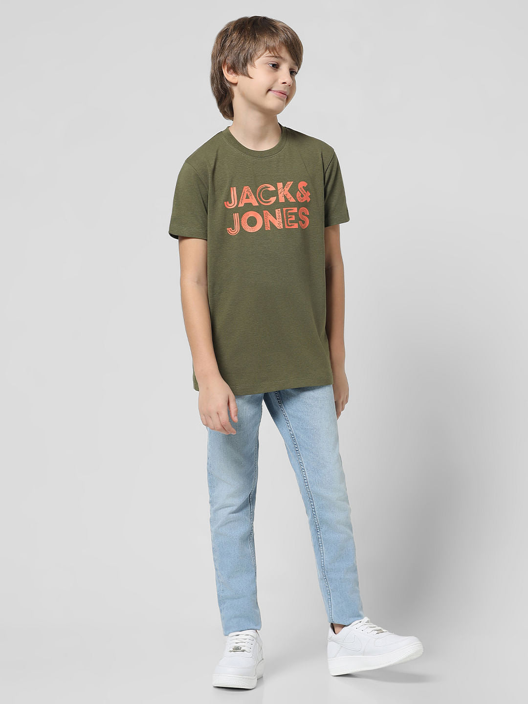 Dark Green Logo Print T-shirt