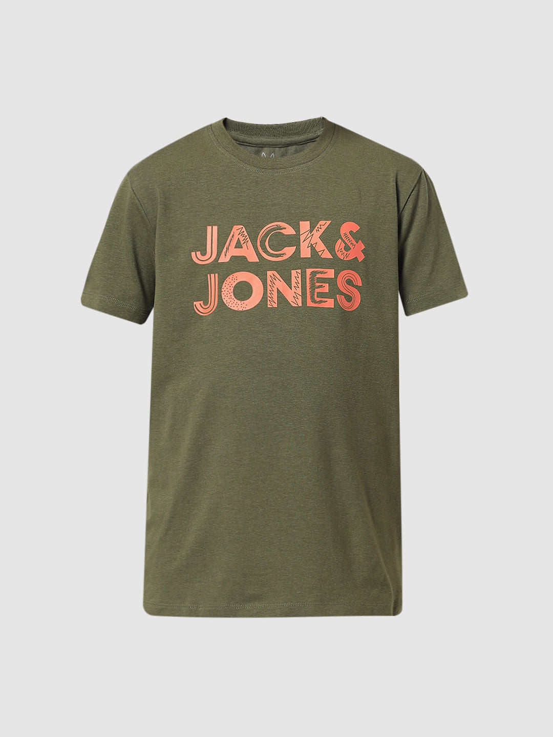 Dark Green Logo Print T-shirt