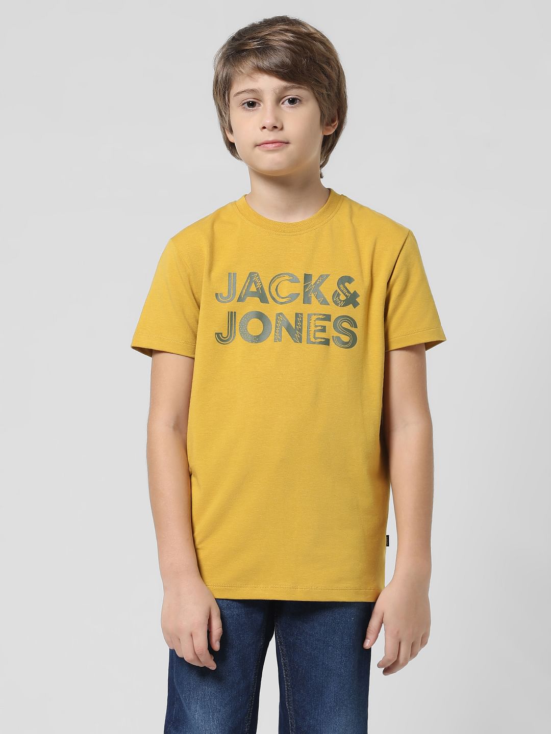 Yellow Logo Print T-shirt