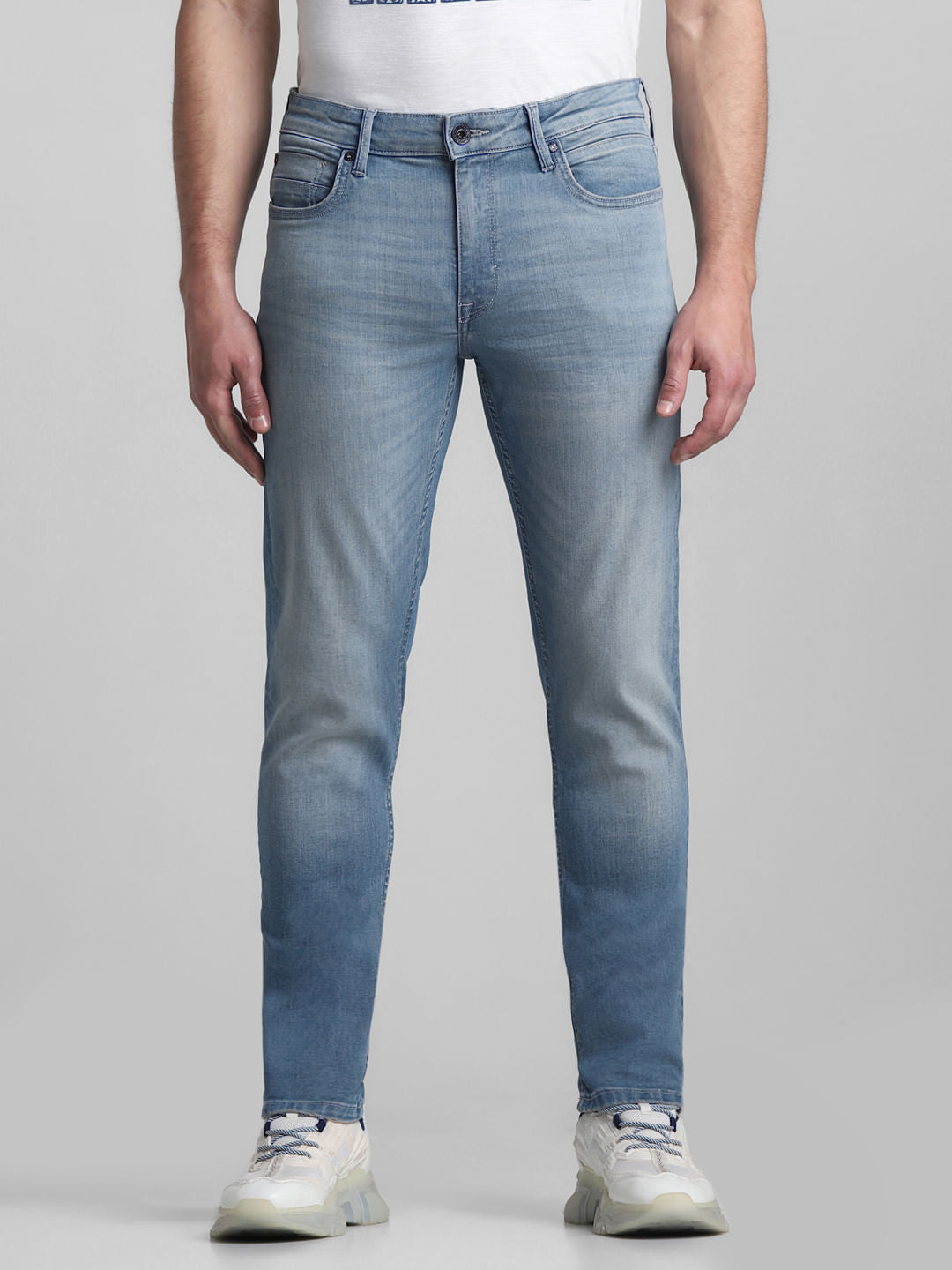 Light Blue Low Rise Washed Skinny Jeans