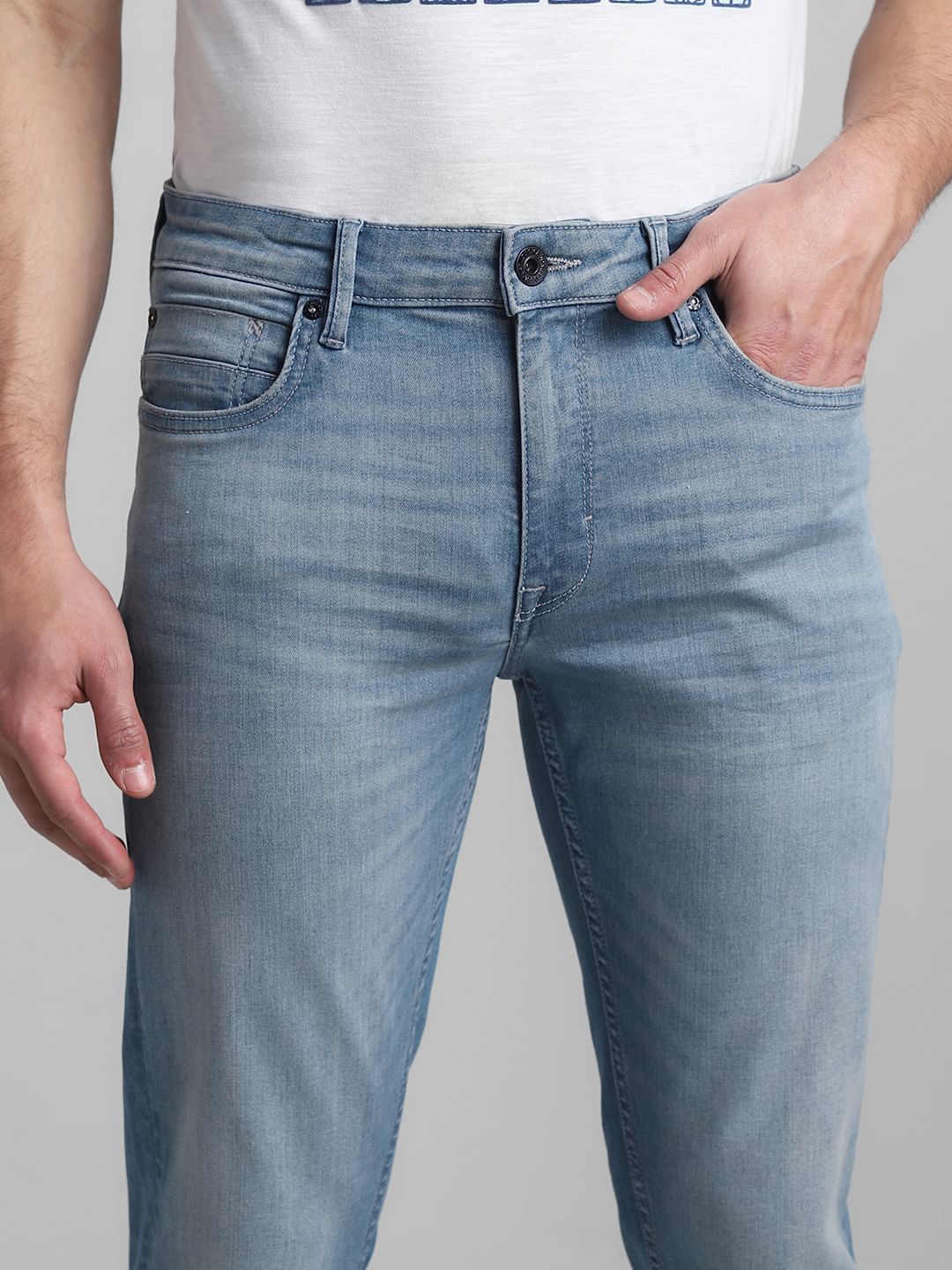 Light Blue Low Rise Washed Skinny Jeans