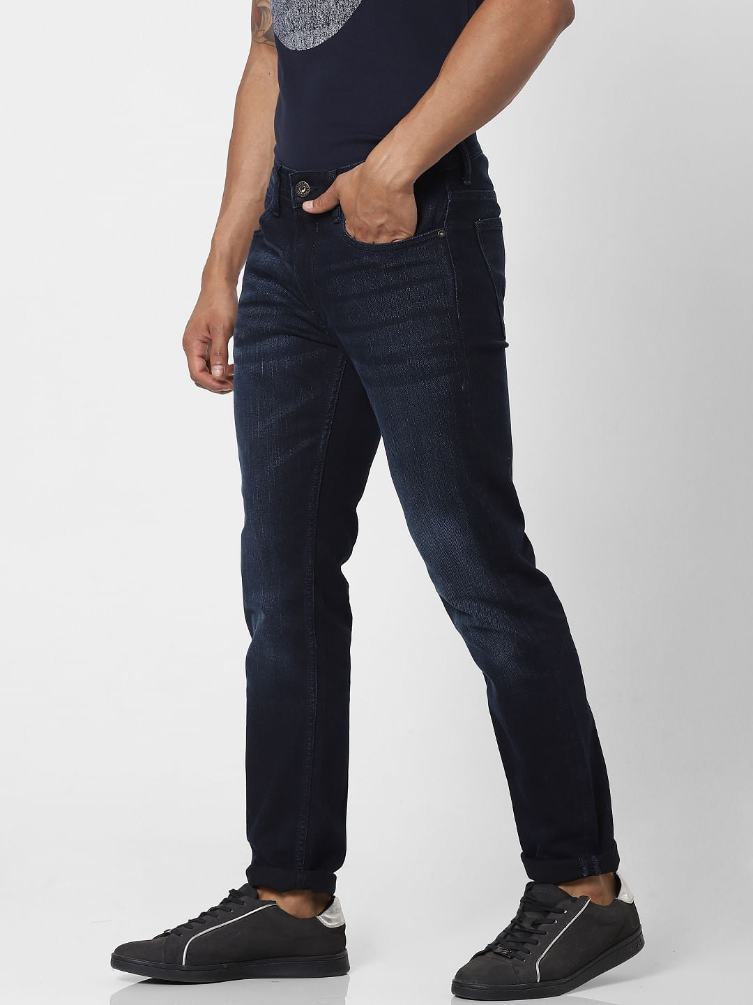 Dark Blue Low Rise Ben Skinny Fit Jeans