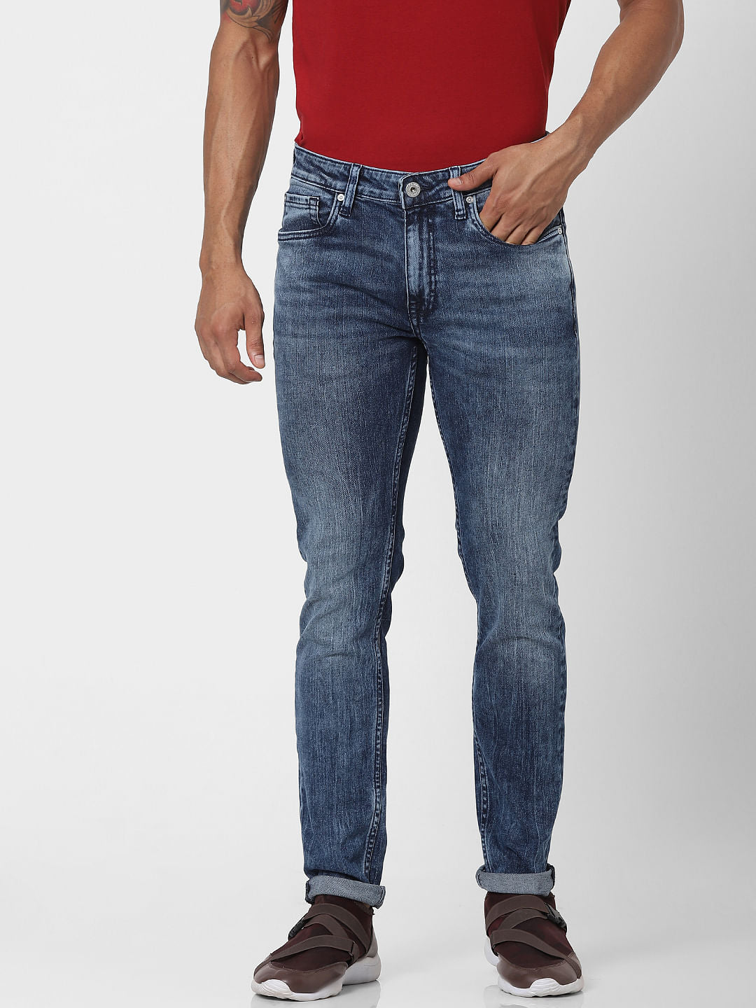 Blue Low Rise Ben Skinny Fit Jeans