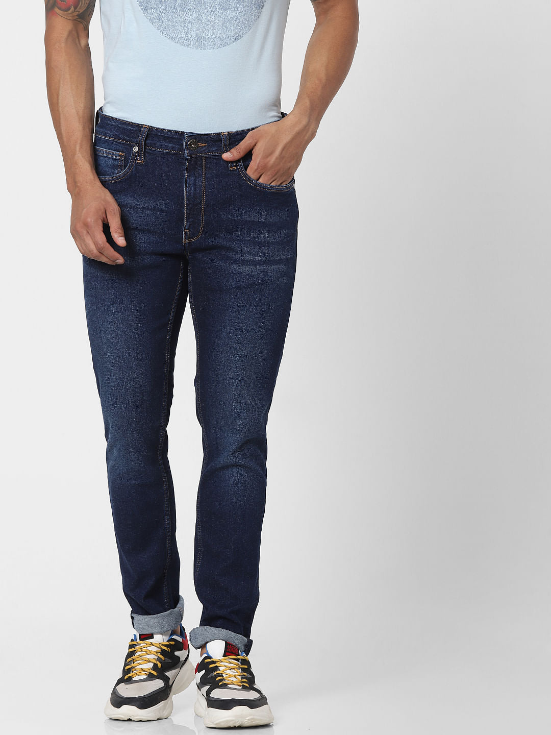Dark Blue Low Rise Ben Skinny Fit Jeans