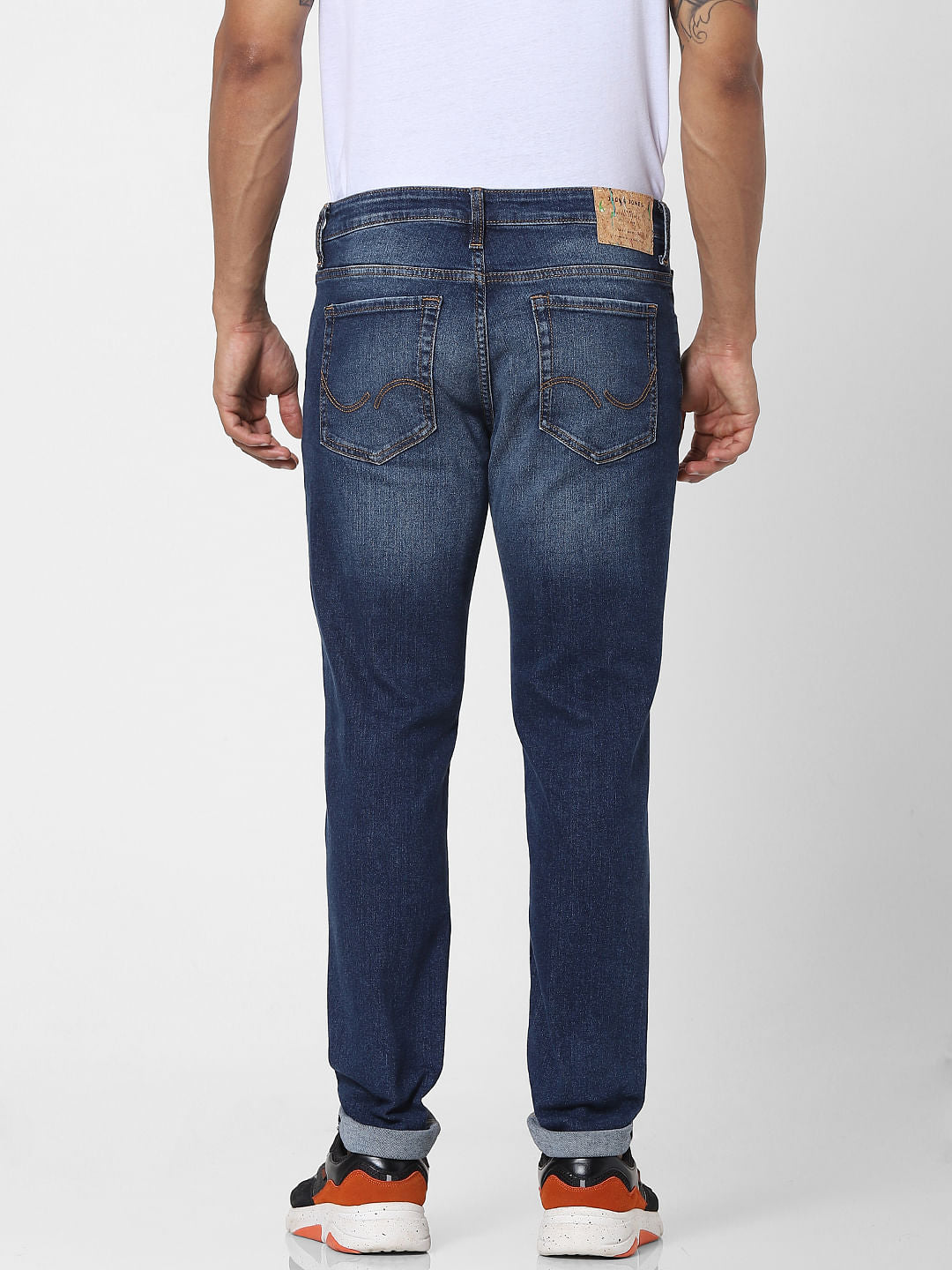 Blue Low Rise Glenn Distressed Slim Fit Jeans