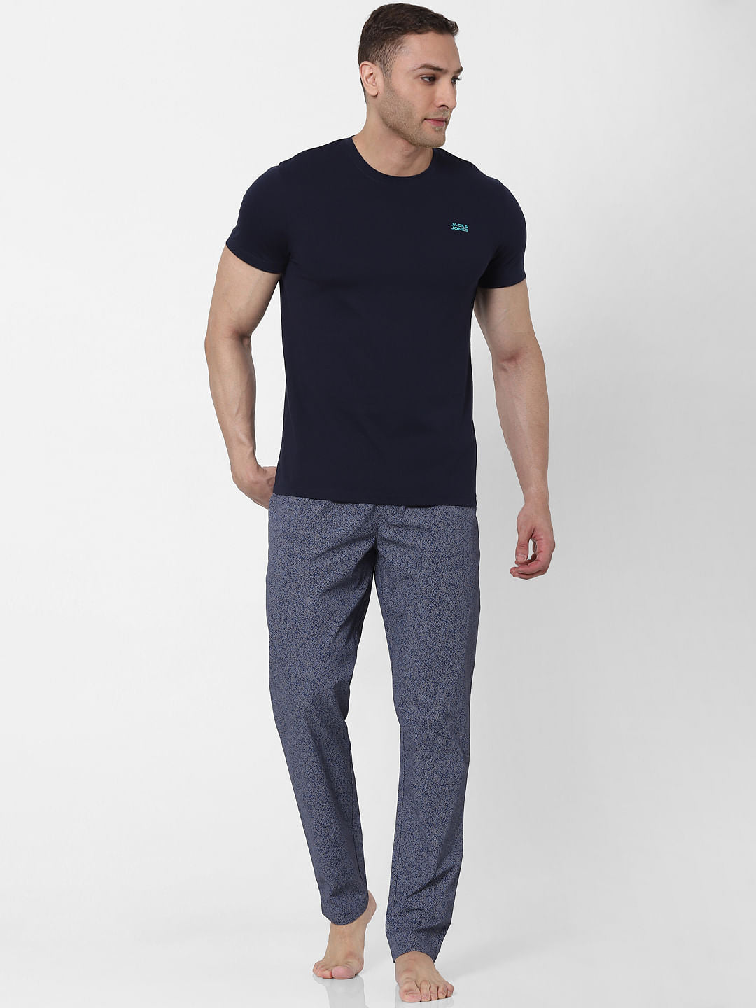 Blue Grain Print Pyjamas - S