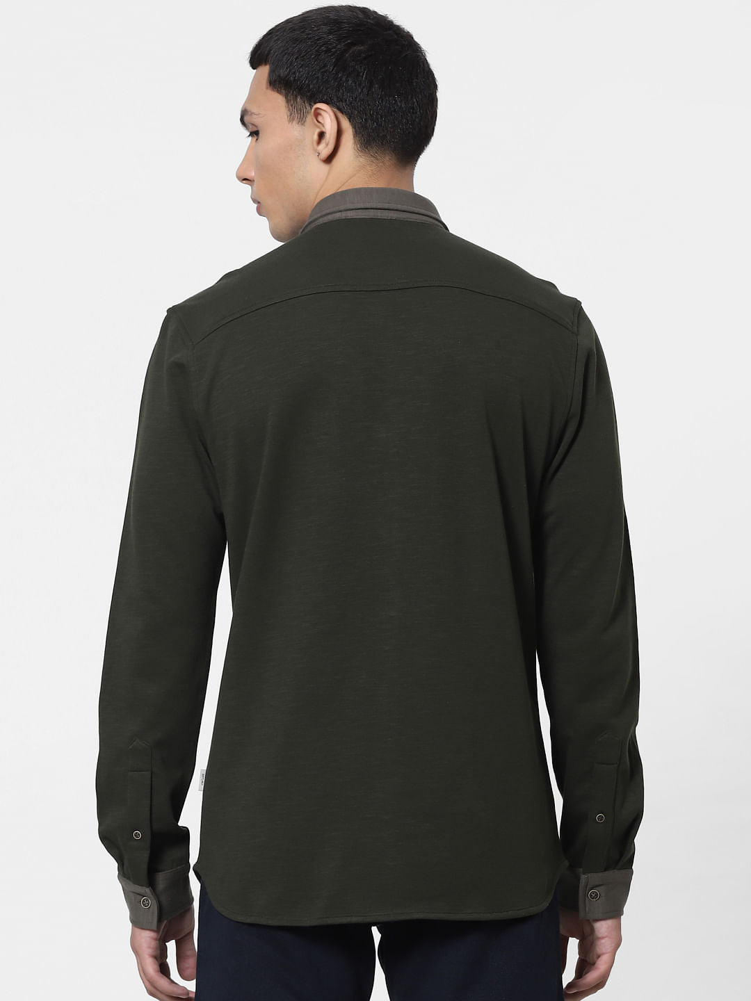 Grey Knit Full Sleeves Shirt