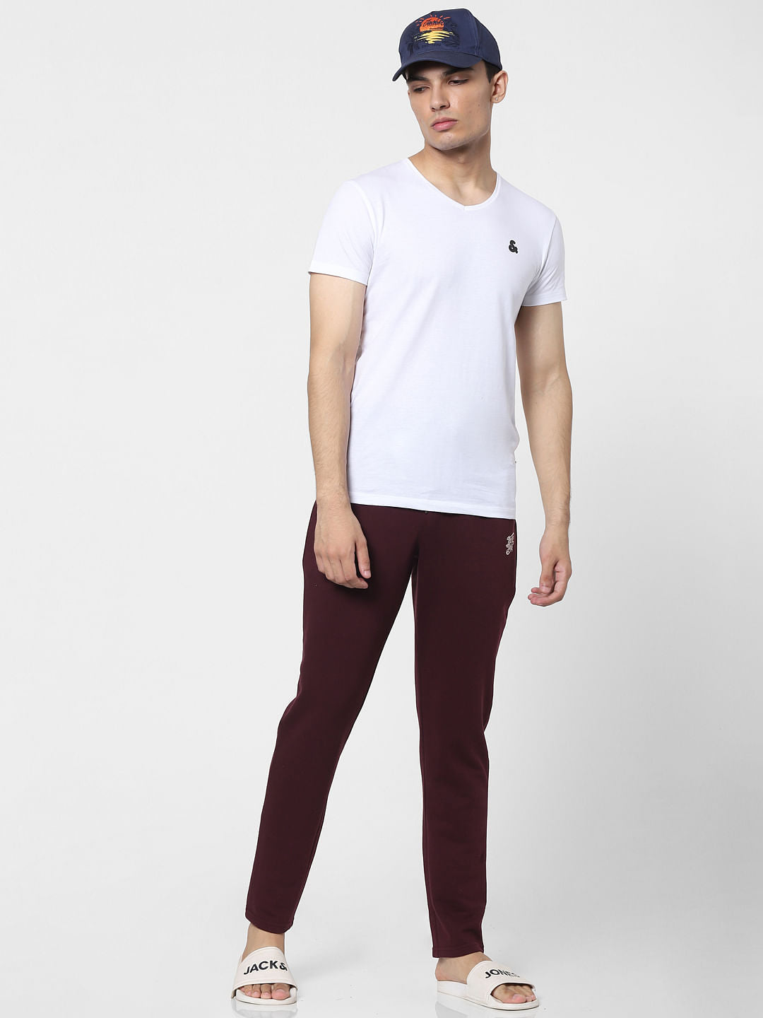 Burgundy Mid Rise Sweatpants - S