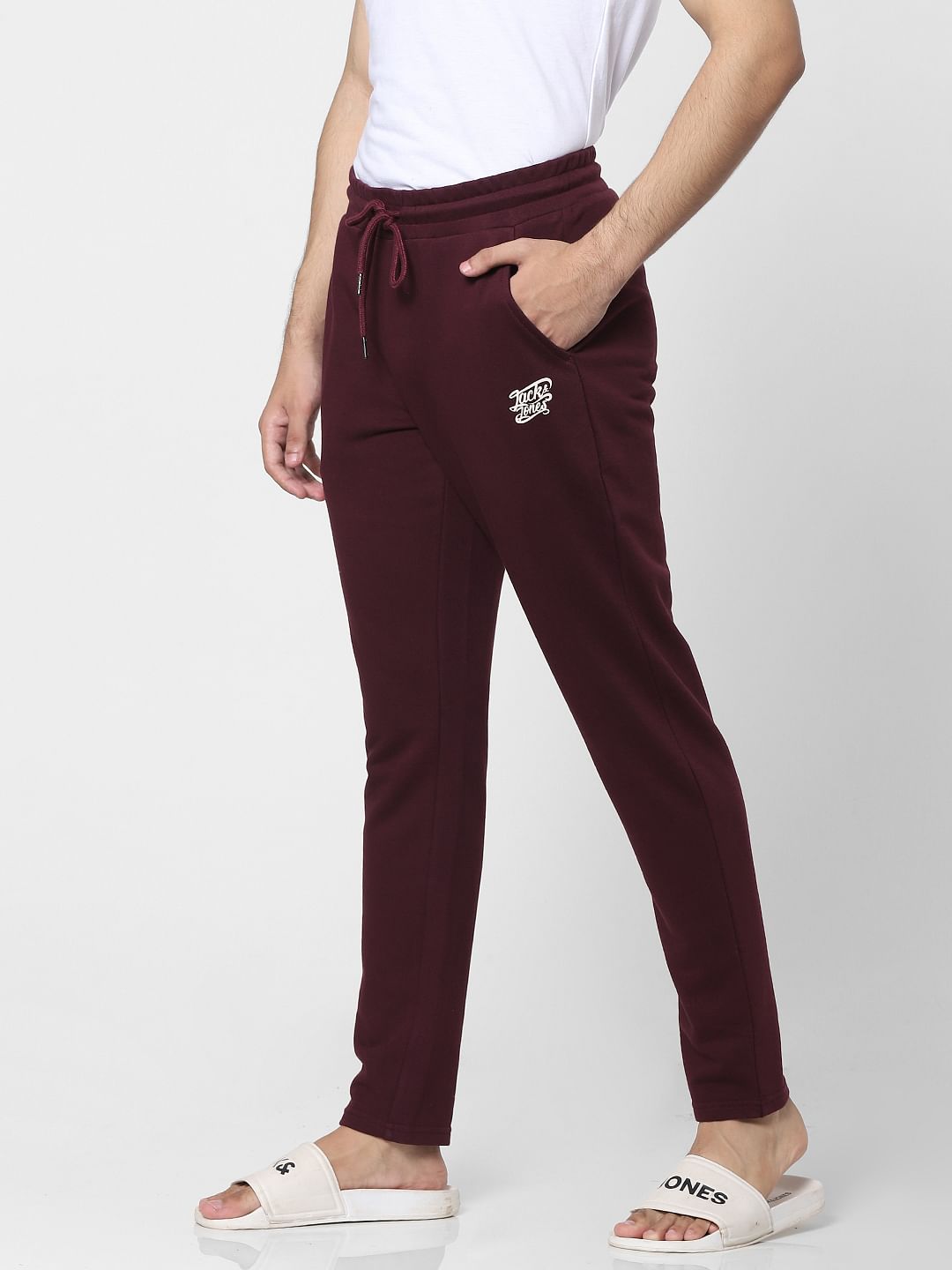 Burgundy Mid Rise Sweatpants
