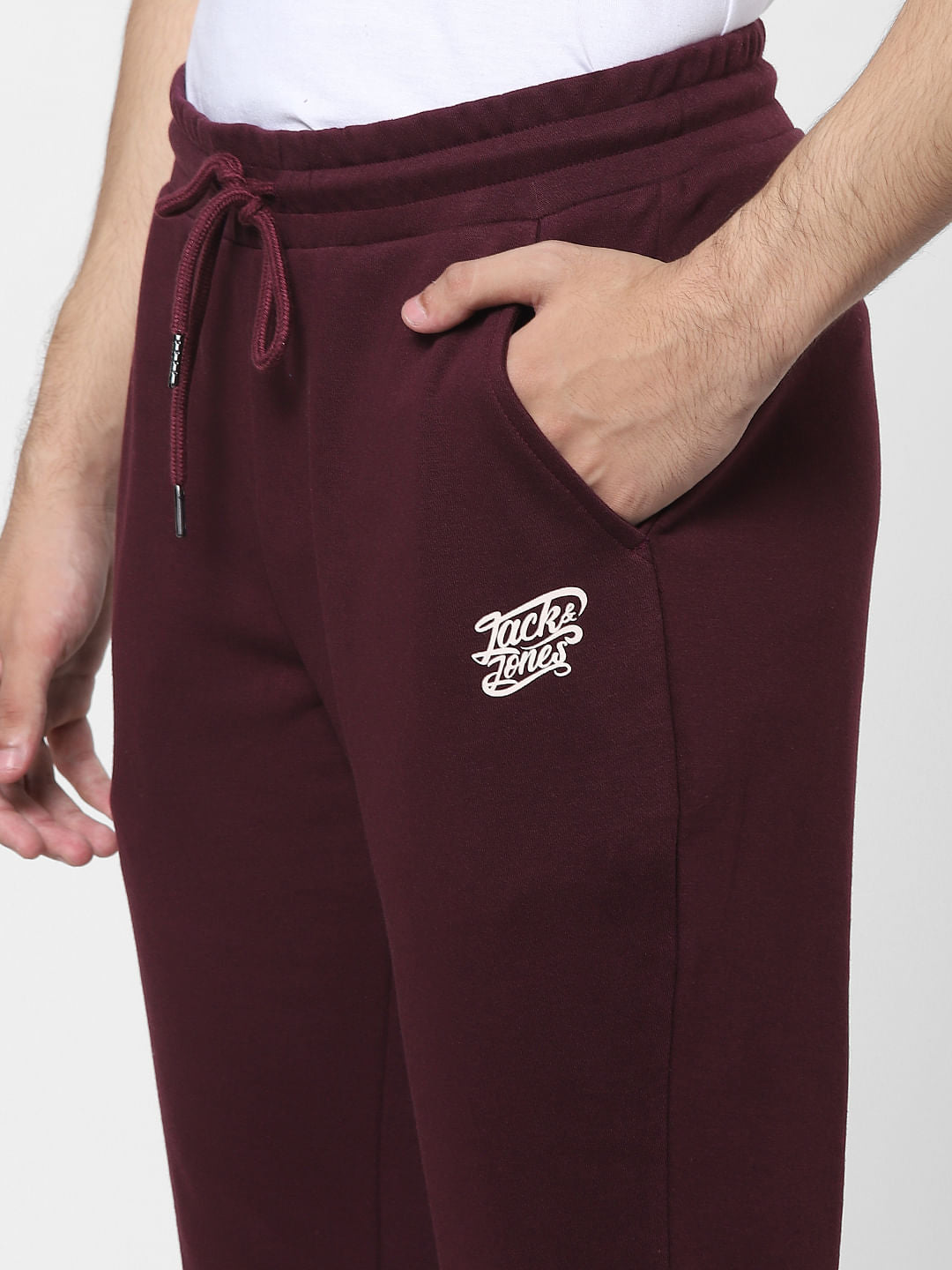 Burgundy Mid Rise Sweatpants