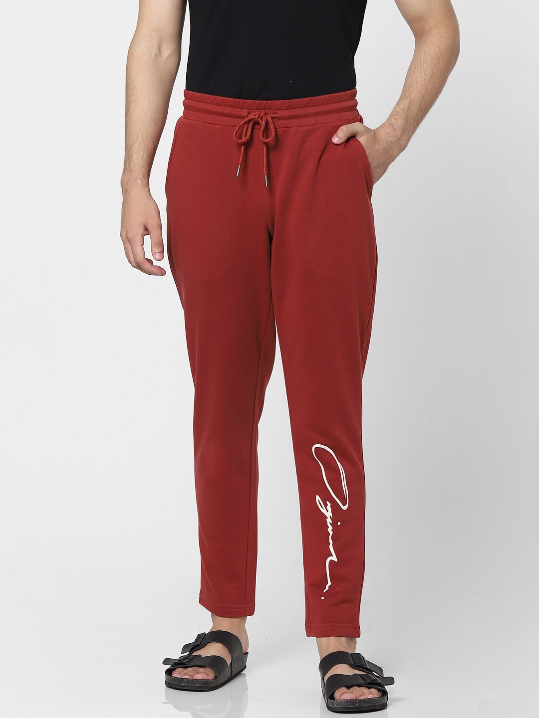 Red Mid Rise Sweatpants