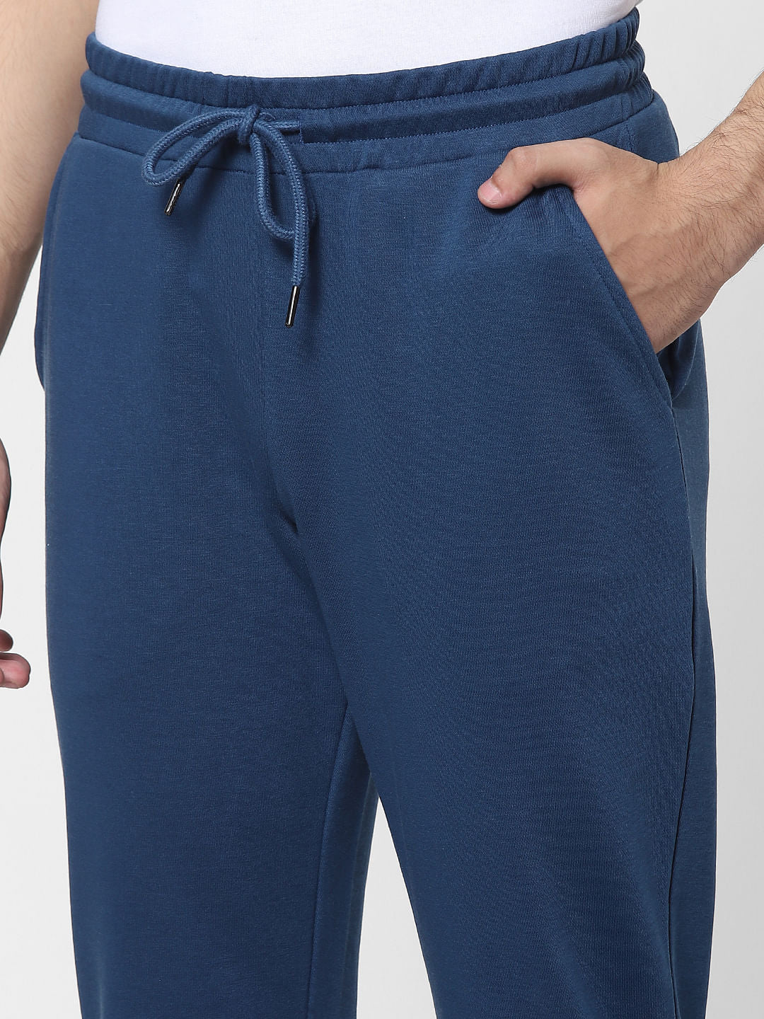 Blue Mid Rise Sweatpants