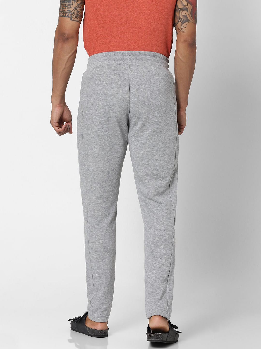 Grey Mid Rise Zip Pocket Sweatpants