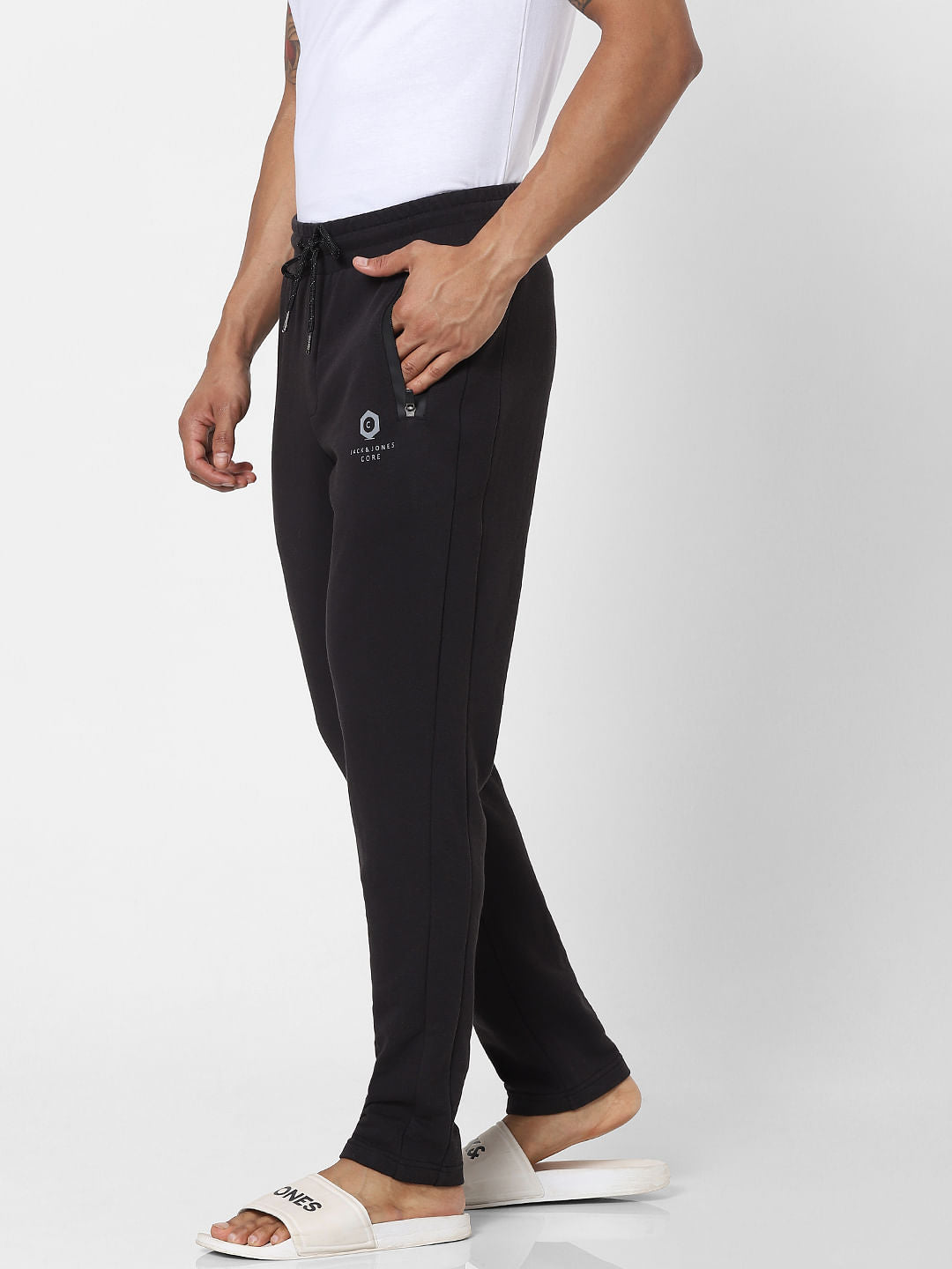 Black Mid Rise Zip Pocket Sweatpants