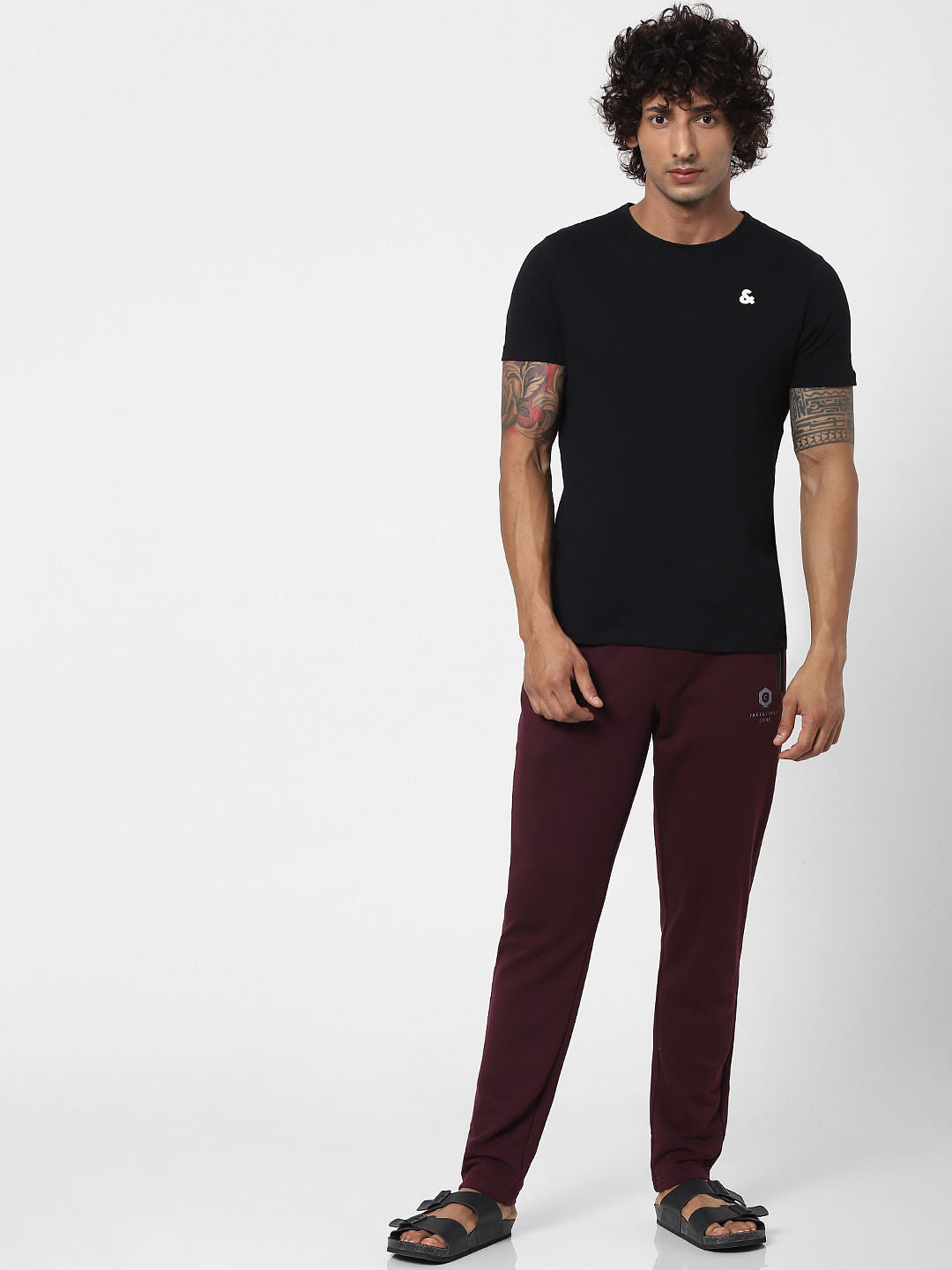 Burgundy Mid Rise Zip Pocket Sweatpants - S