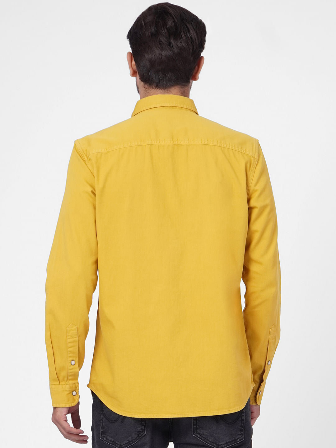 Mustard Patch Pocket Full Sleeves Shirt