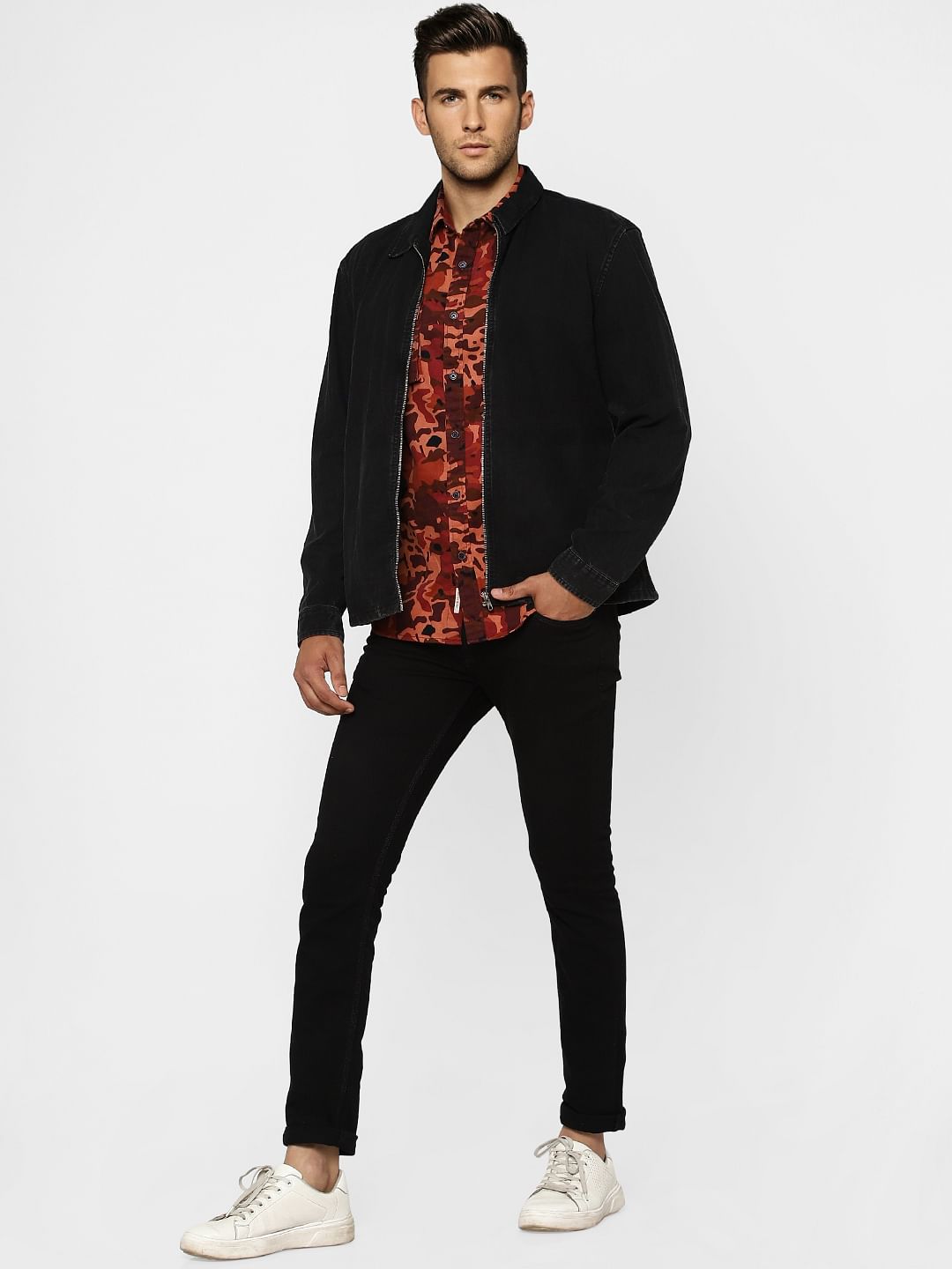 Brown Camo Full Sleeves Shirt - S