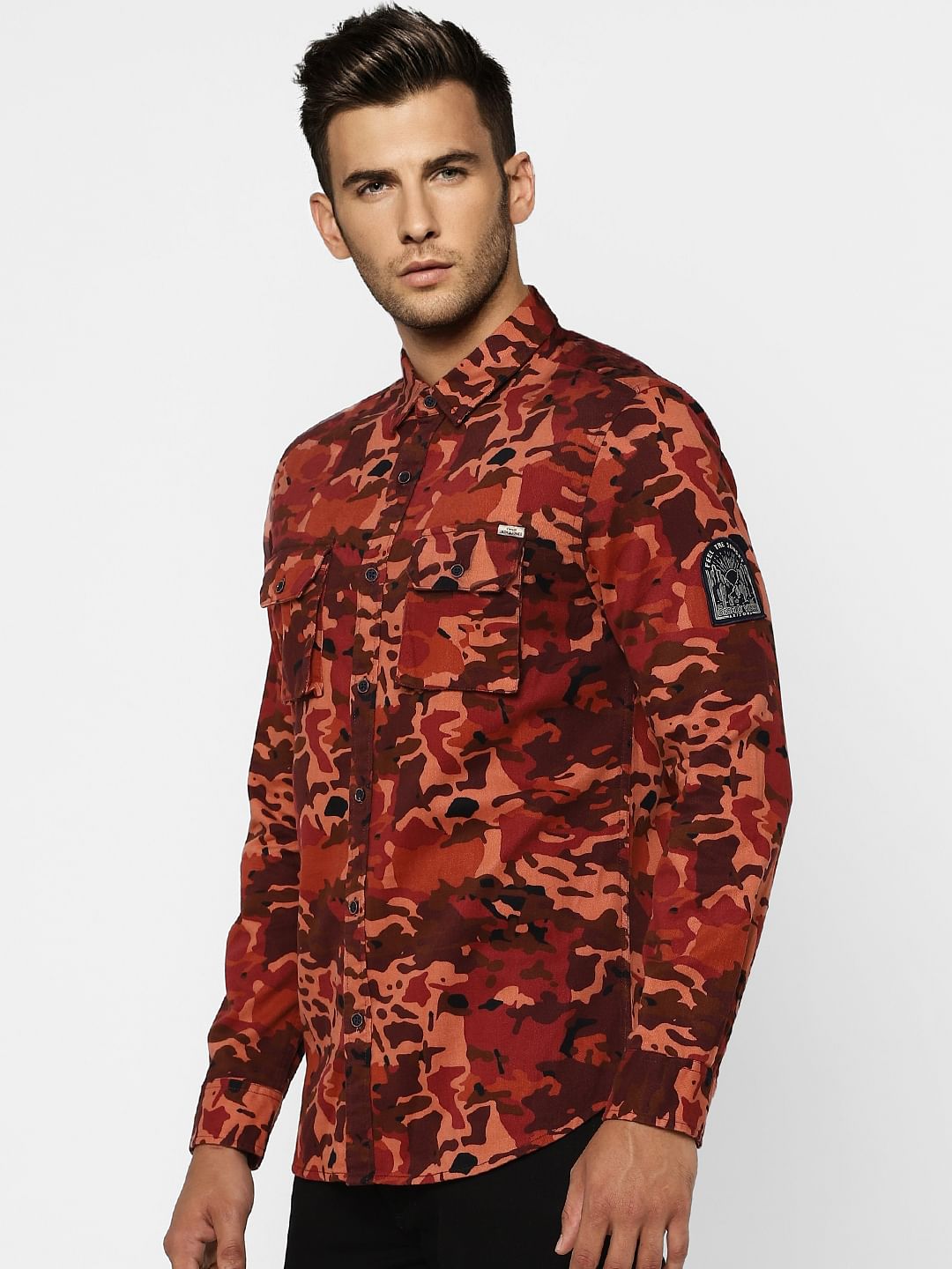 Brown Camo Full Sleeves Shirt