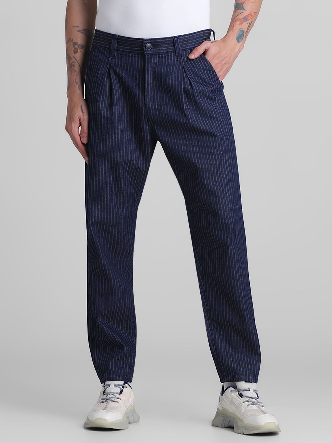 Blue Striped Ace Co-ord Set Anti Fit Jeans - 30/30