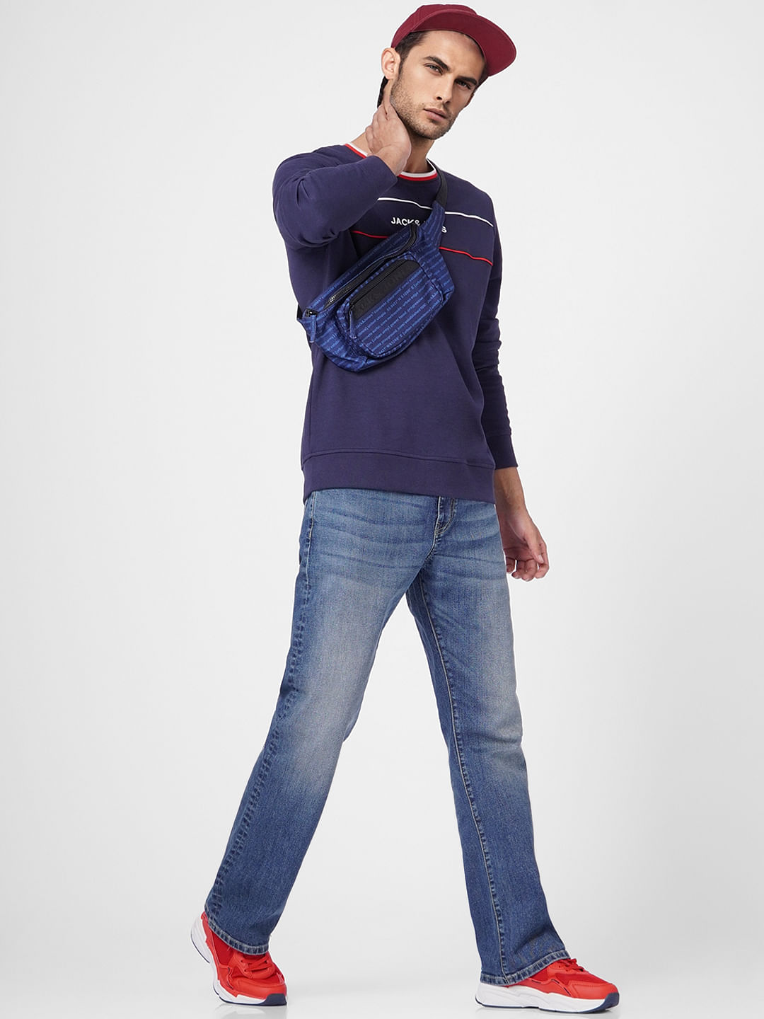 Blue Logo Print Sweatshirt - S