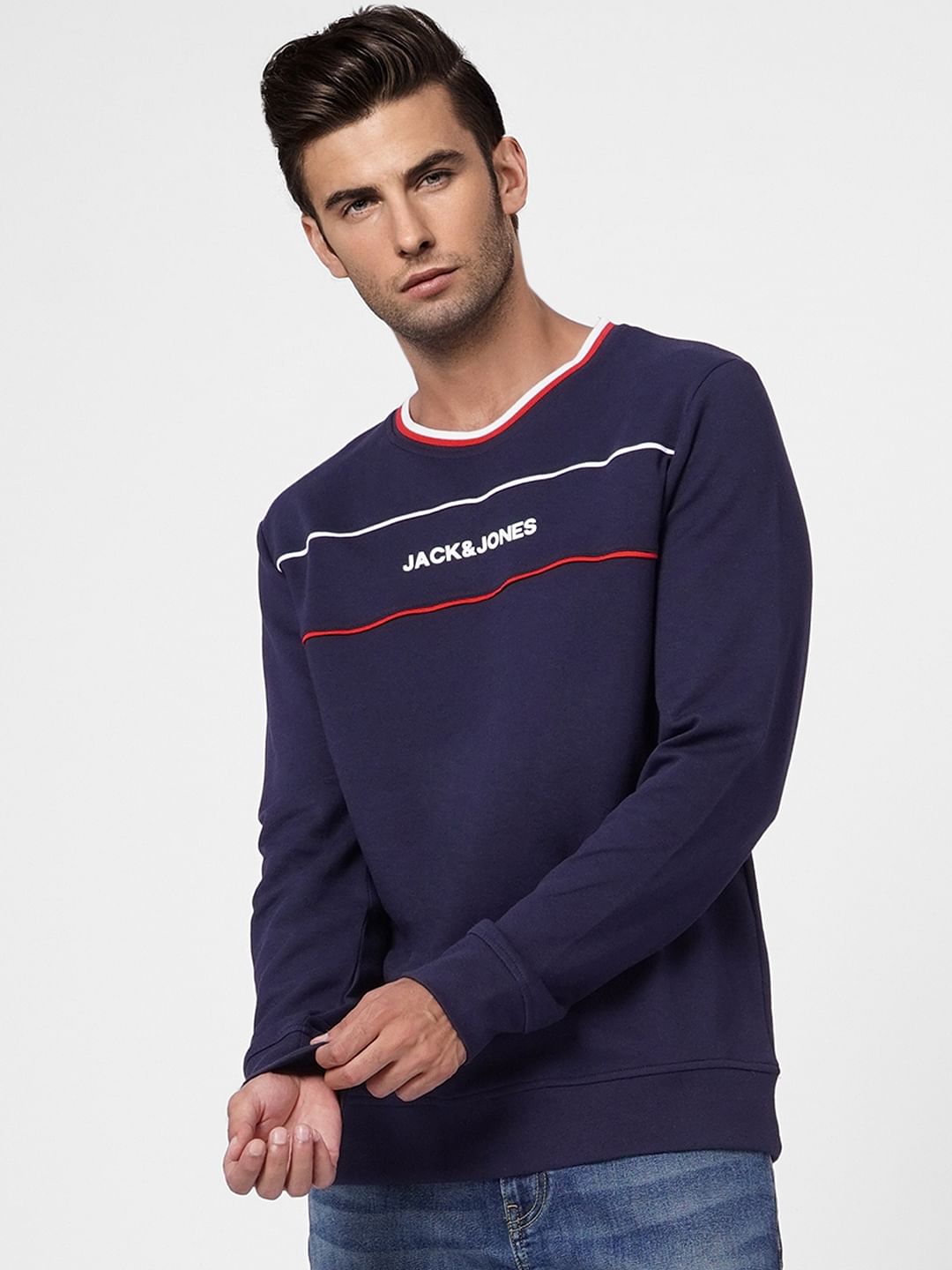 Blue Logo Print Sweatshirt
