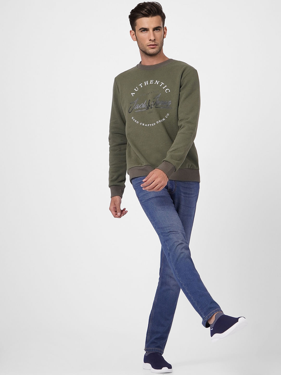 Green Graphic Print Sweatshirt