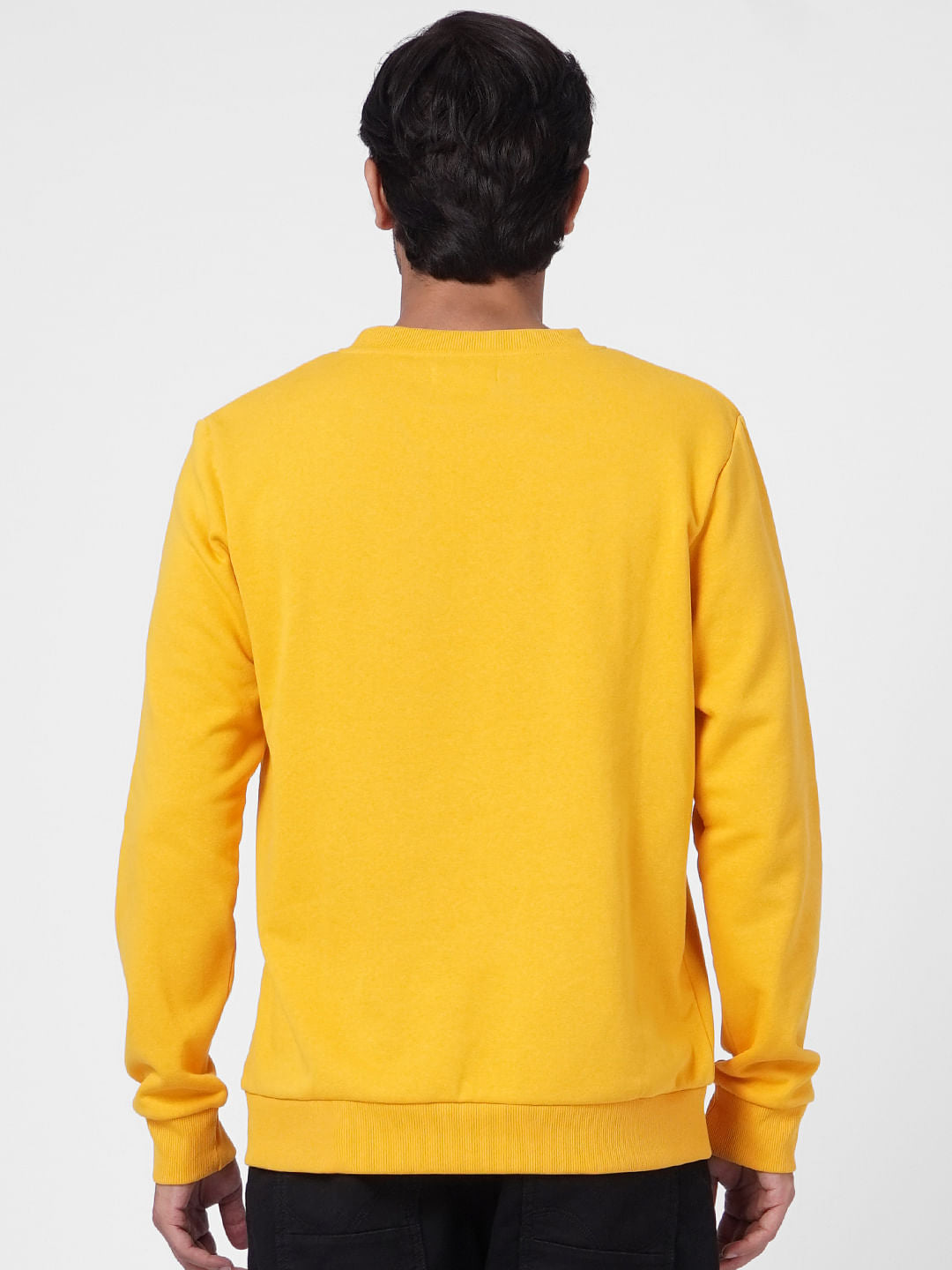 Yellow Text Print Sweatshirt