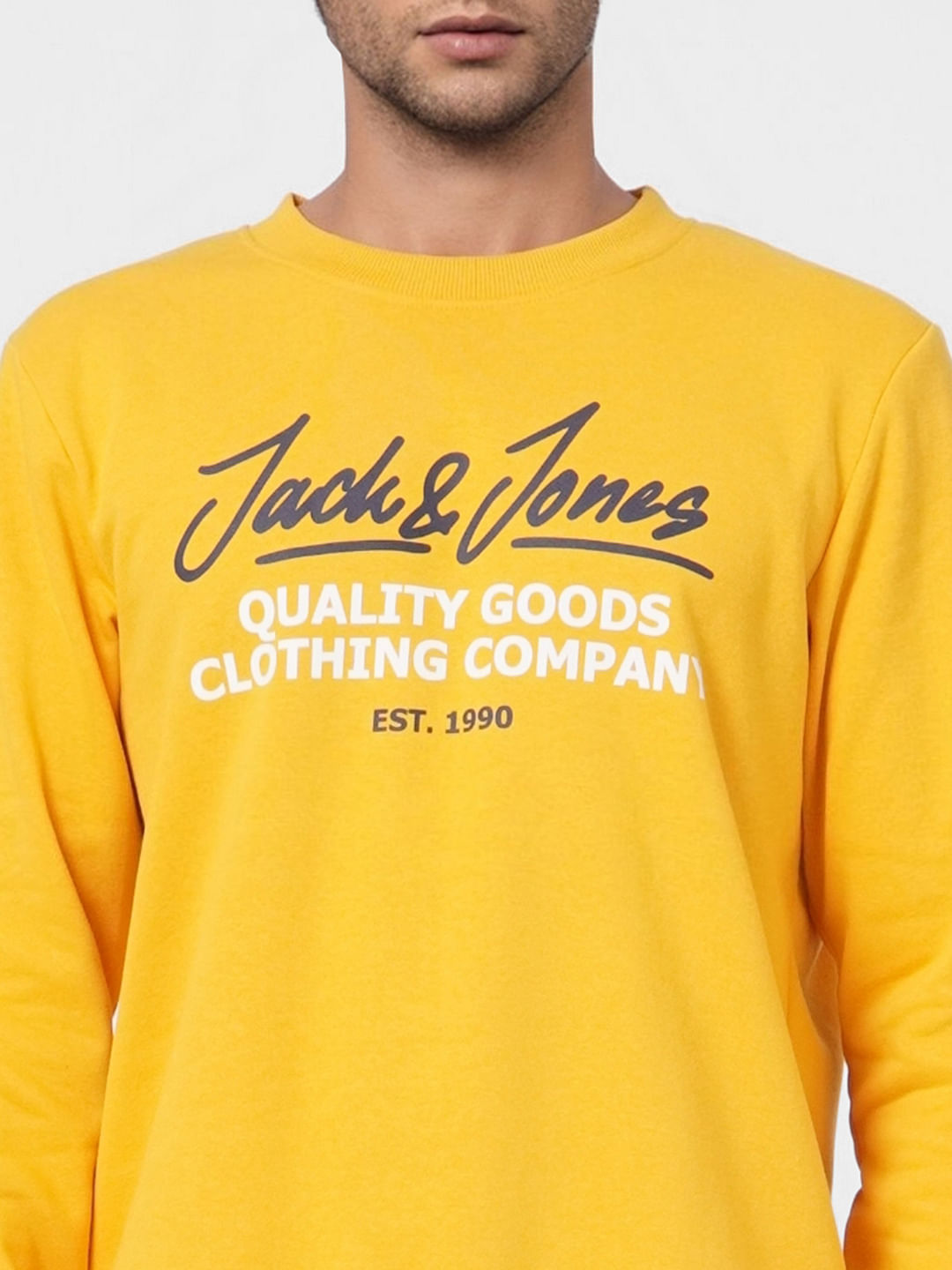 Yellow Text Print Sweatshirt