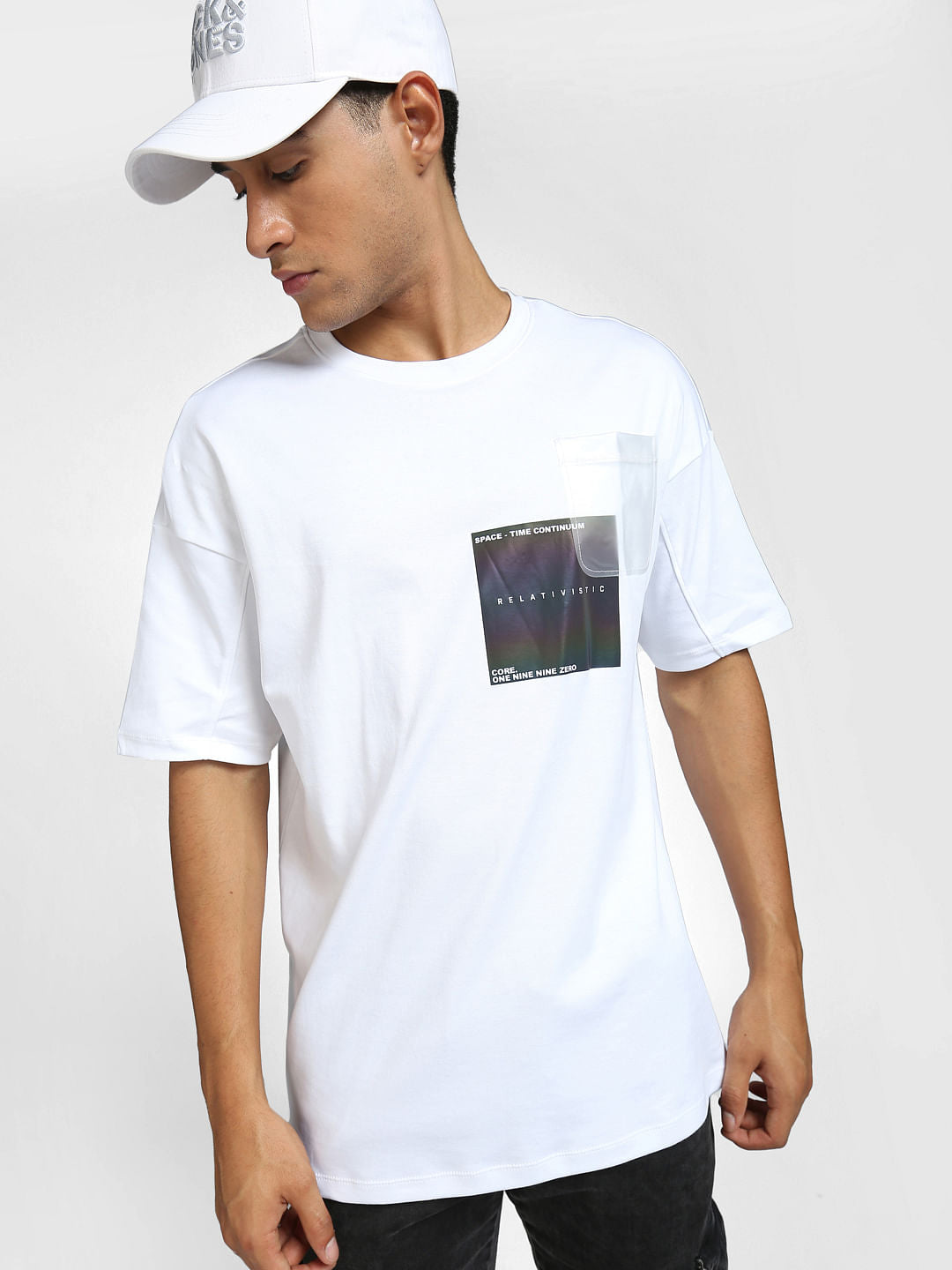 White Graphic Print Crew Neck T-shirt