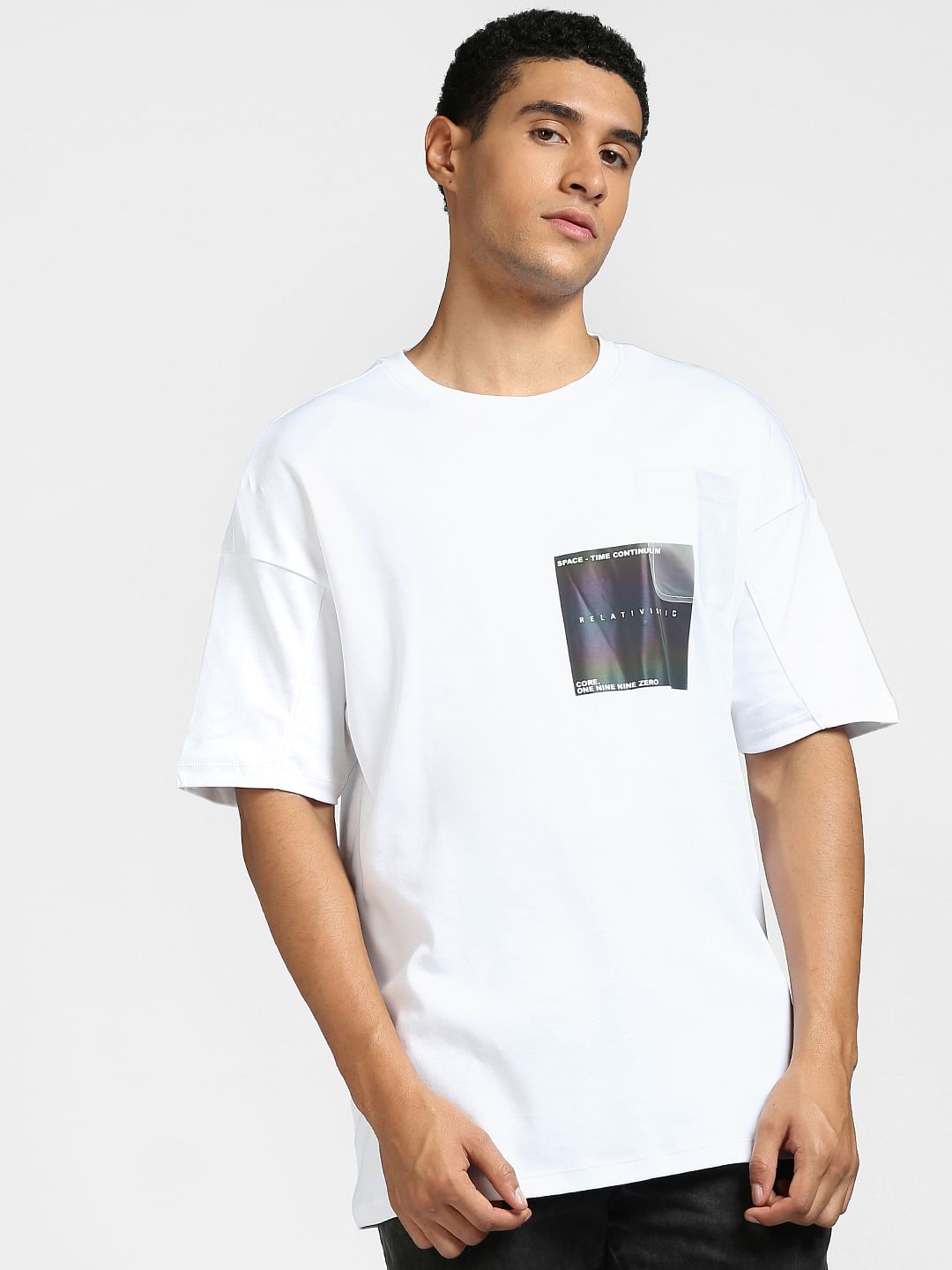 White Graphic Print Crew Neck T-shirt