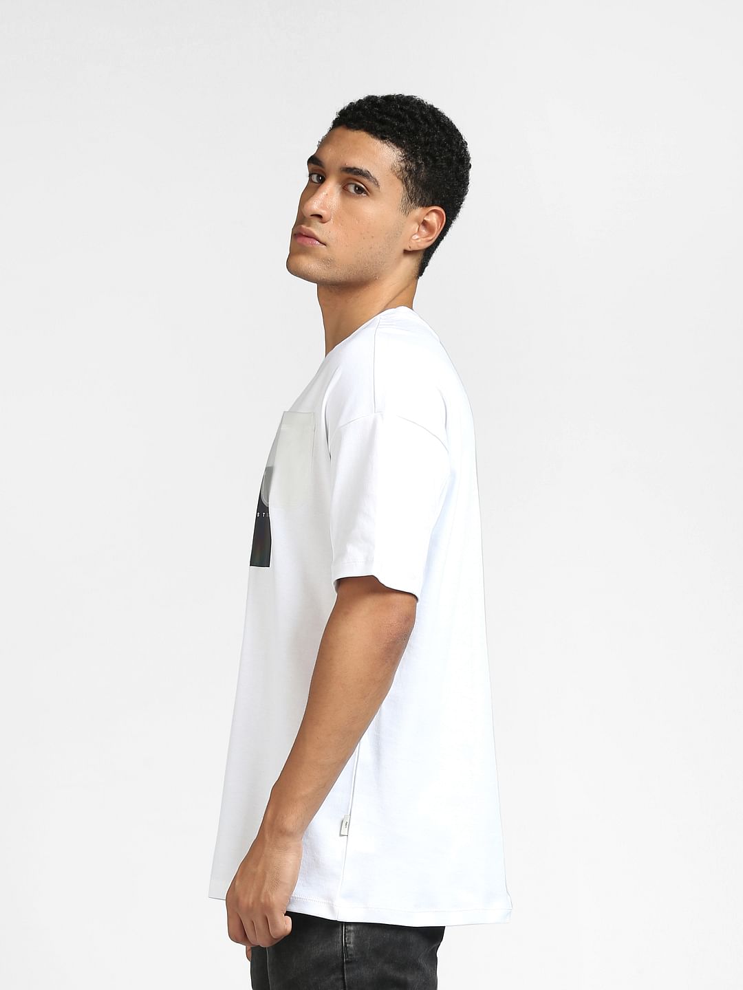 White Graphic Print Crew Neck T-shirt