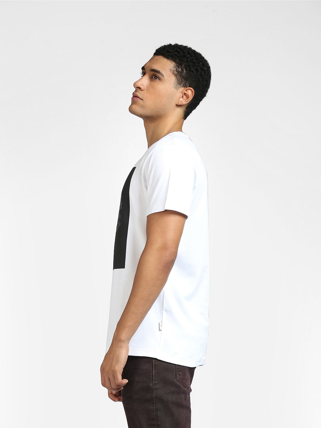 White Graphic Print Crew Neck T-shirt