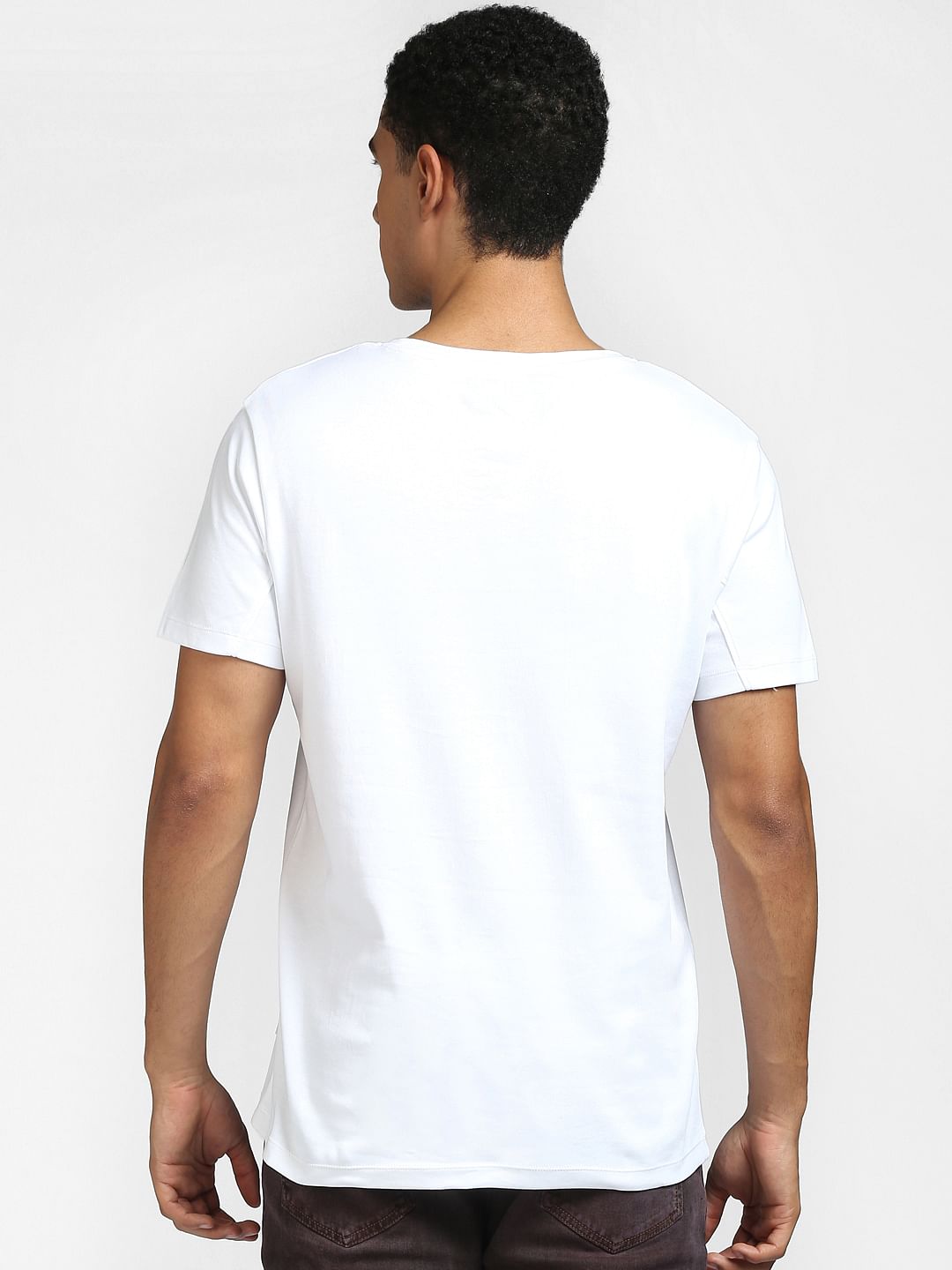 White Graphic Print Crew Neck T-shirt