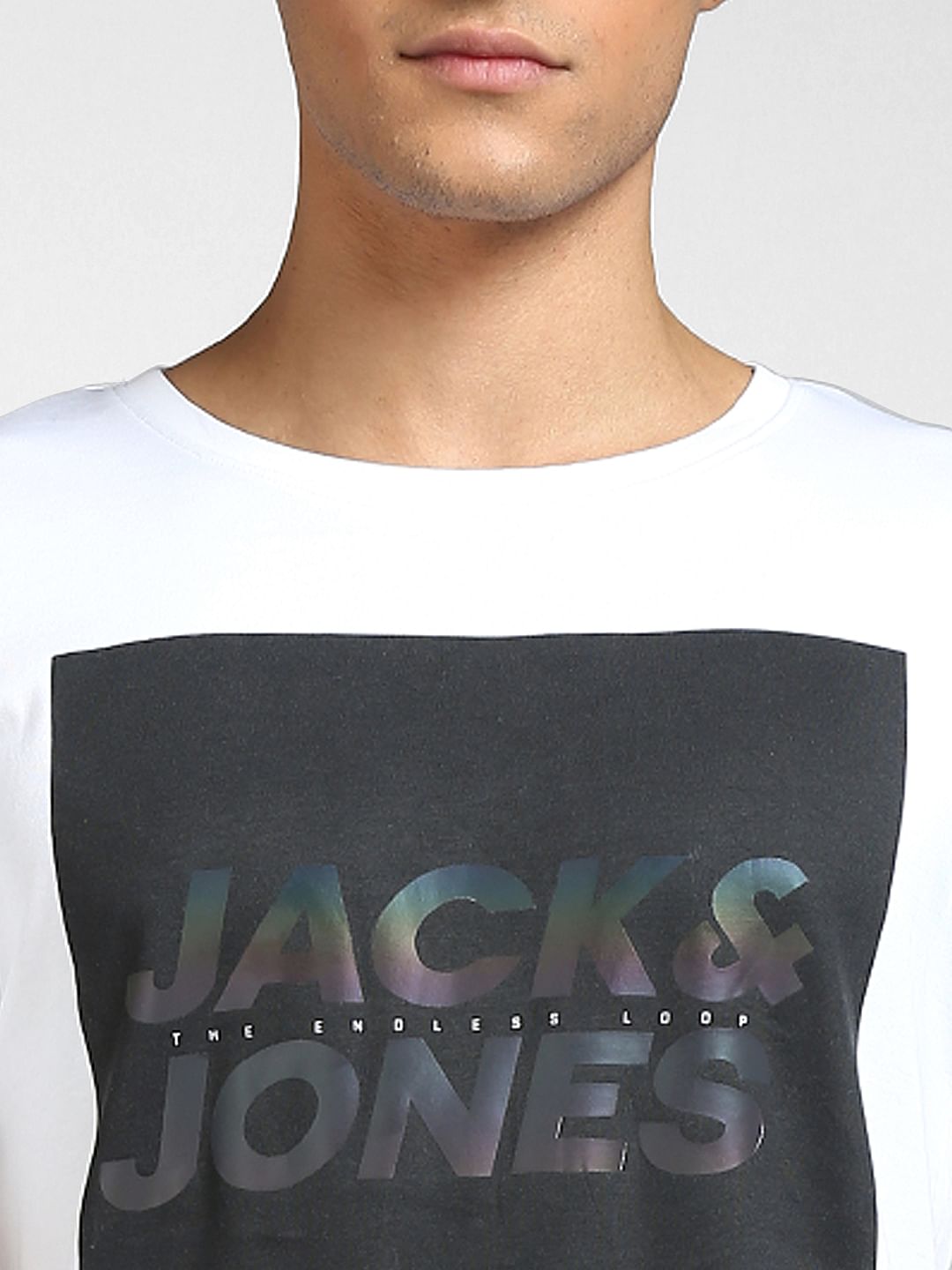 White Graphic Print Crew Neck T-shirt