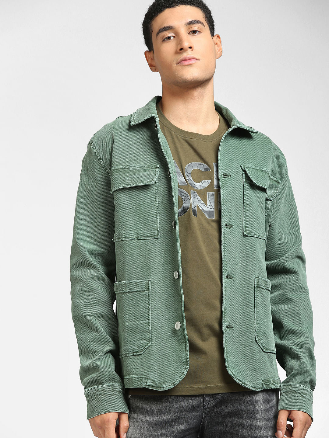 Green Logo Print Crew Neck T-shirt - S