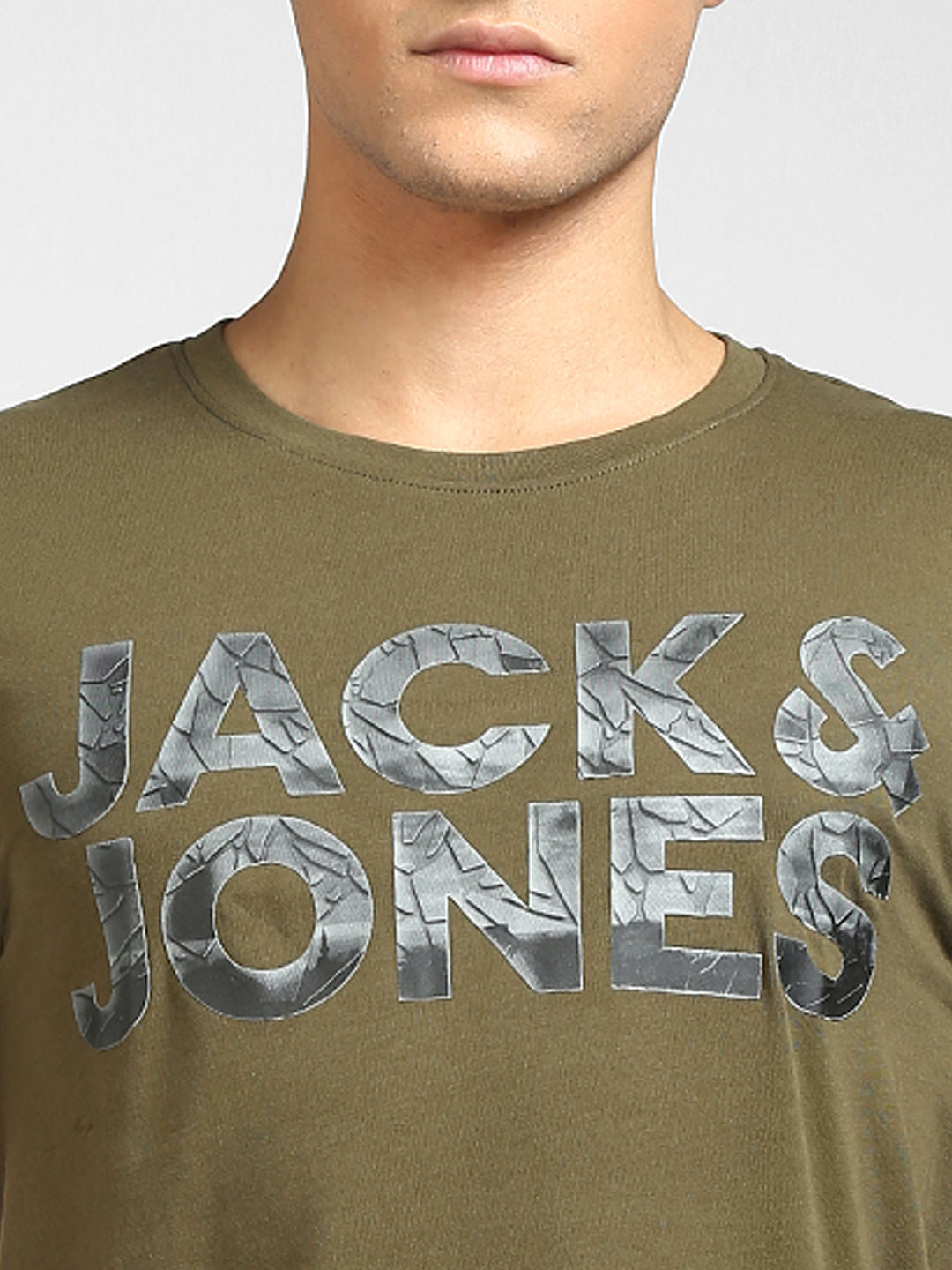 Green Logo Print Crew Neck T-shirt