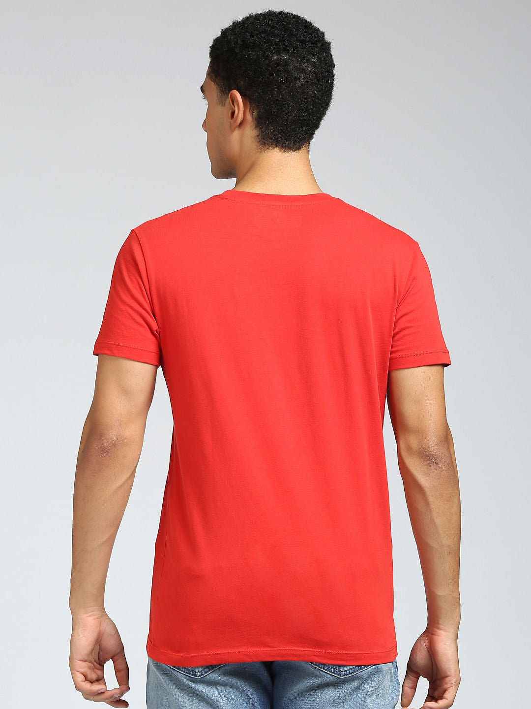 Red Logo Print Crew Neck T-shirt