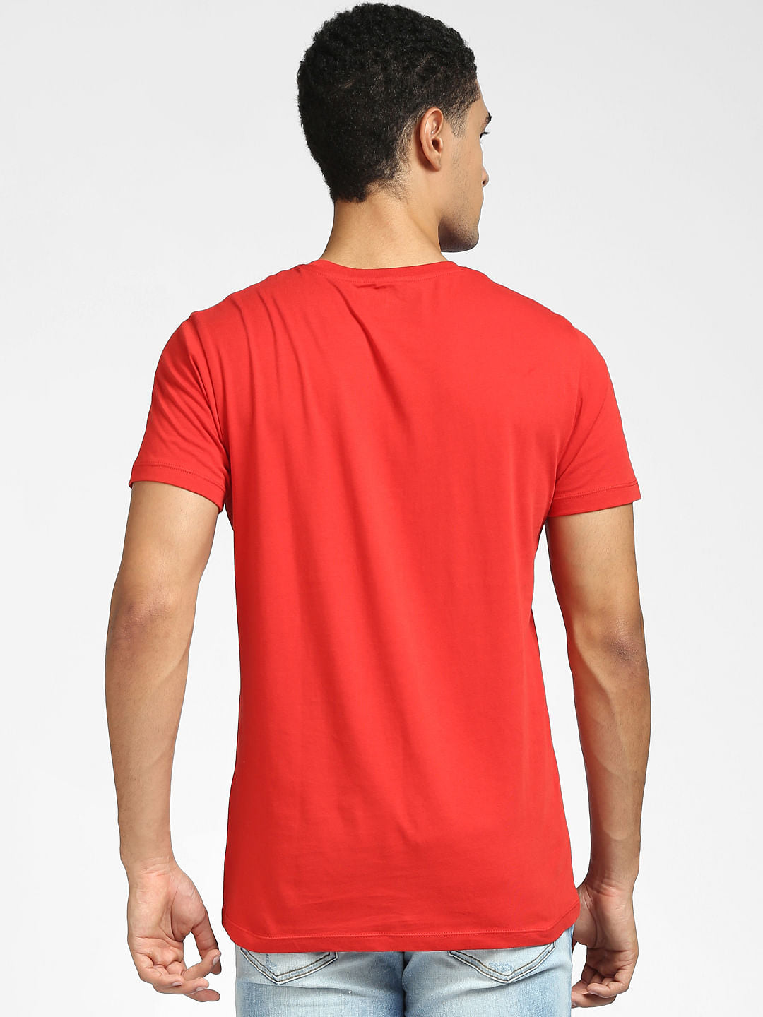 Red Graphic Print Crew Neck T-shirt