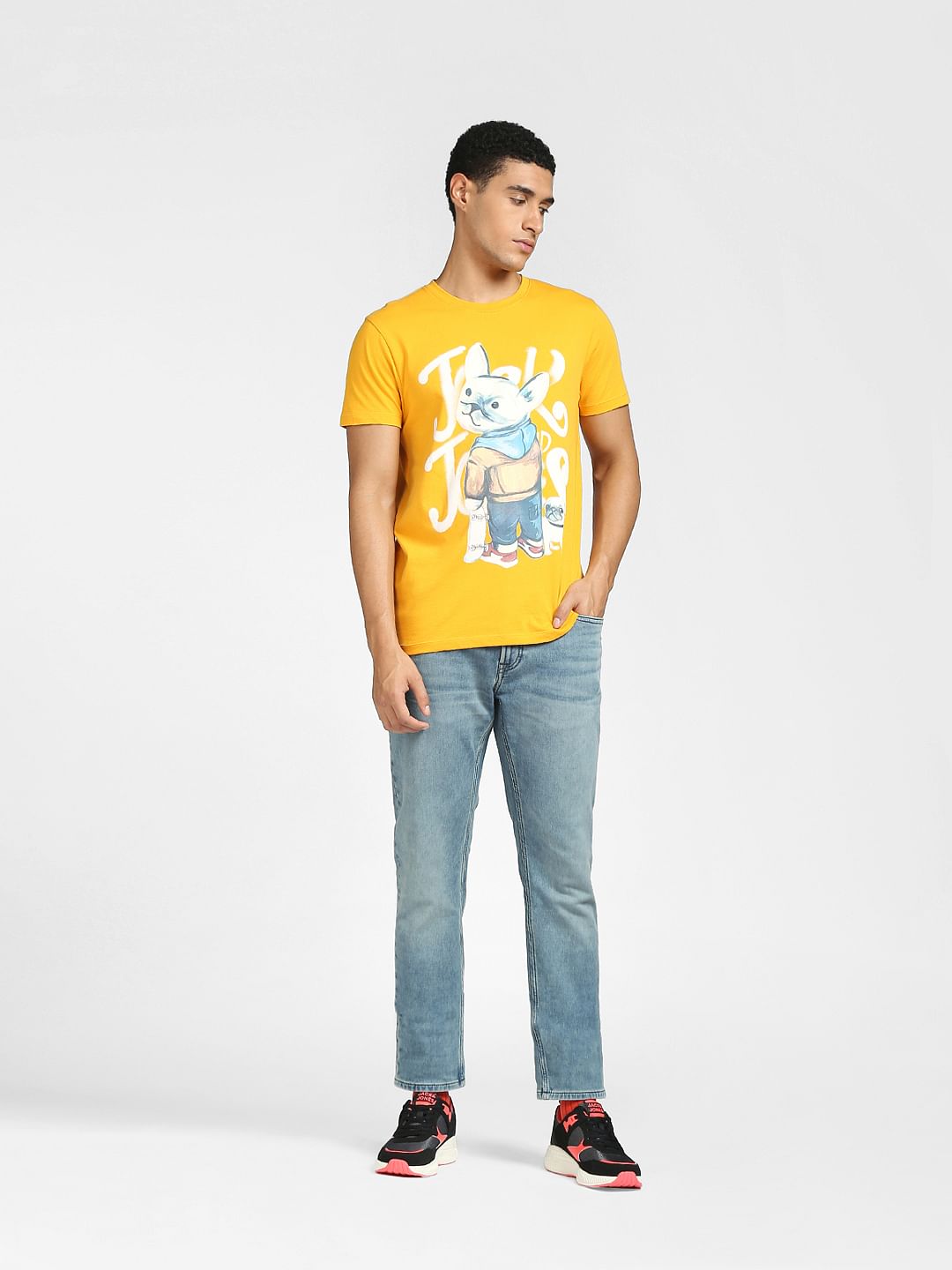 Black Graphic Print Crew Neck T-shirt