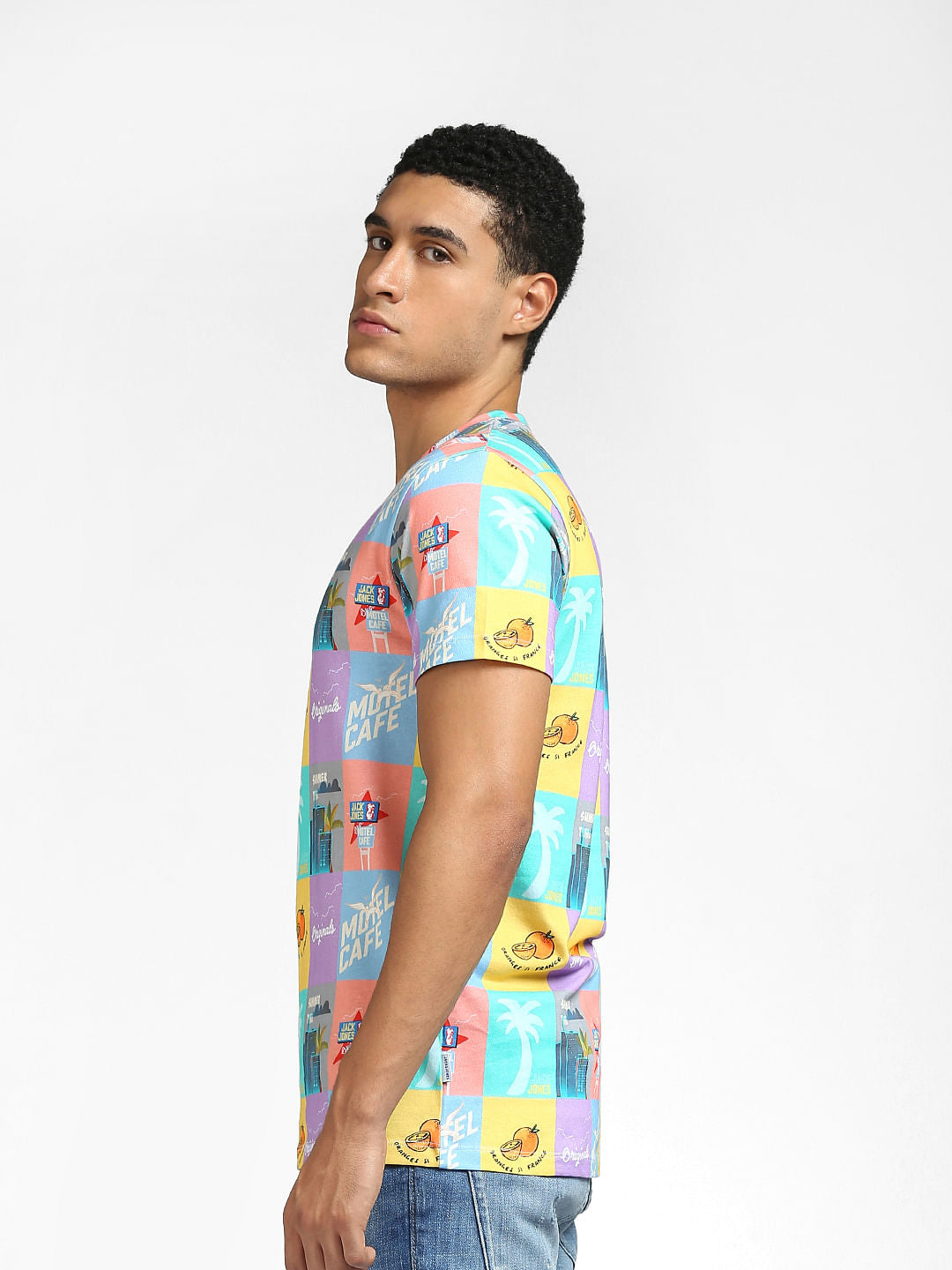 Multi-coloured Graphic Print Crew Neck T-shirt