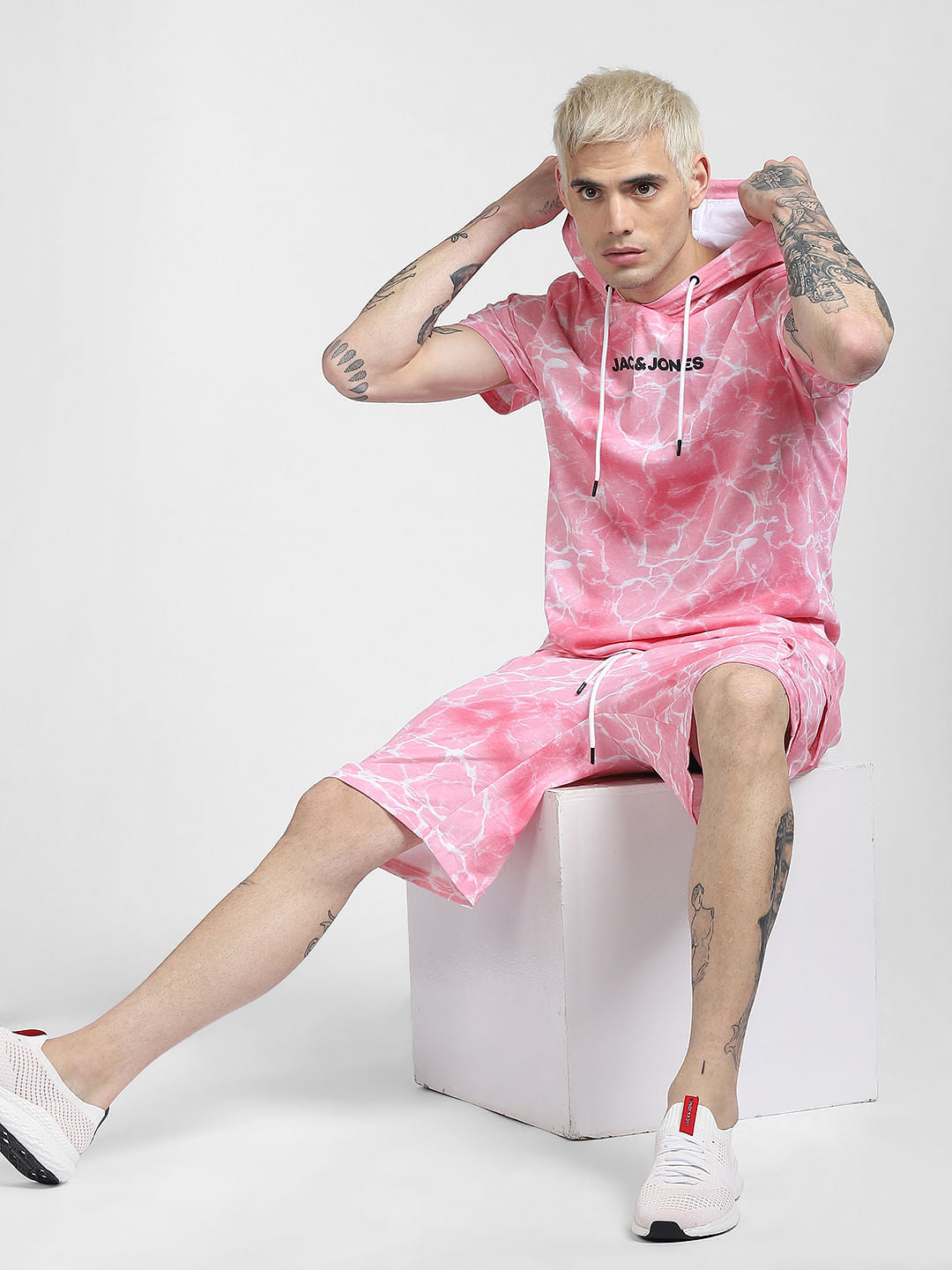 Pink Tie Dye Co-ord Hoodie - S
