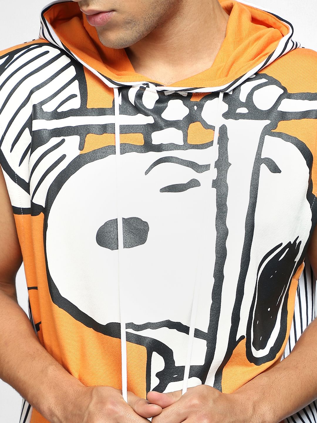 X PEANUTS Sleeveless Graphic Print Hoodie