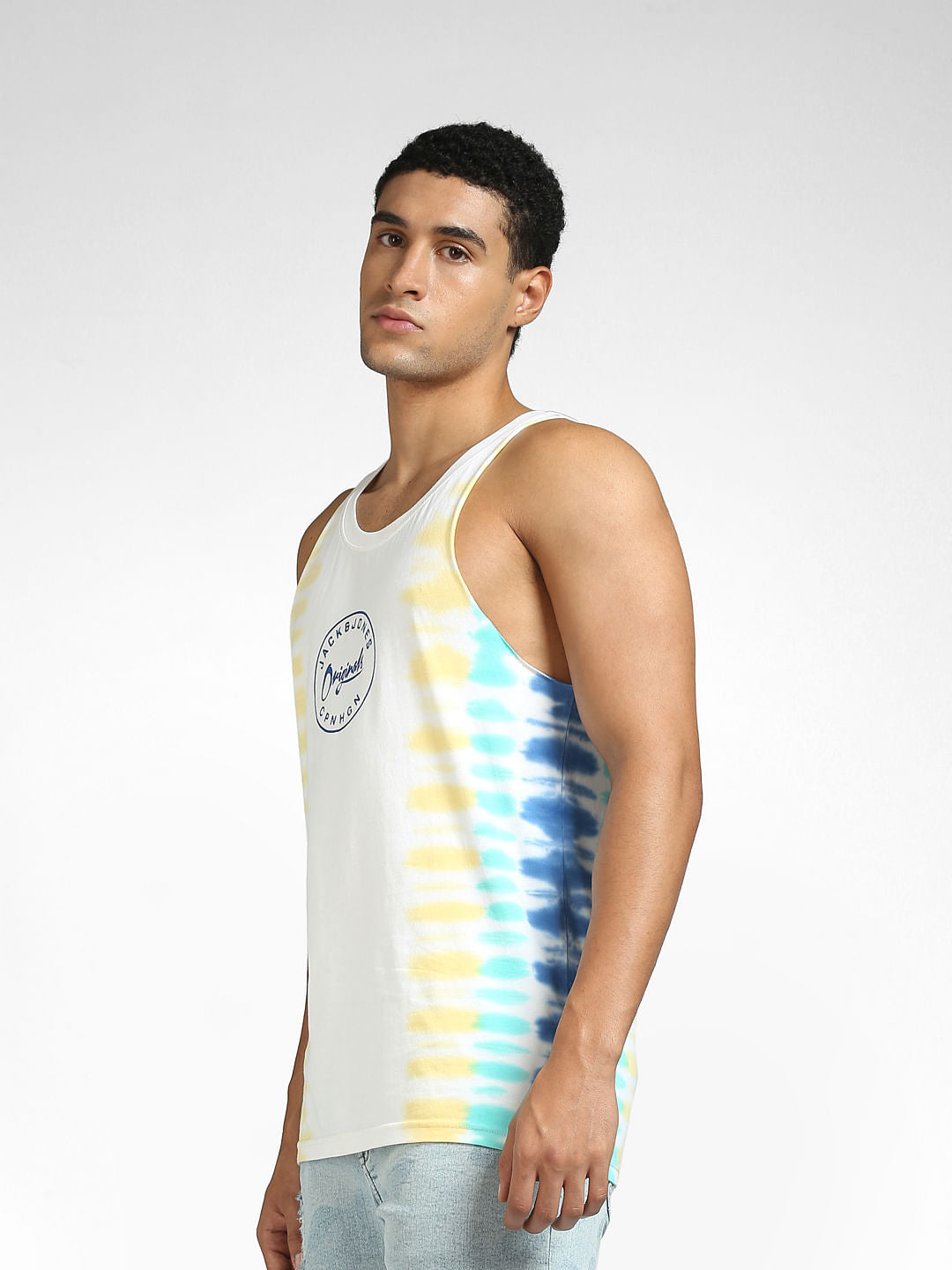 White Tie Dye Sleeveless T-shirt