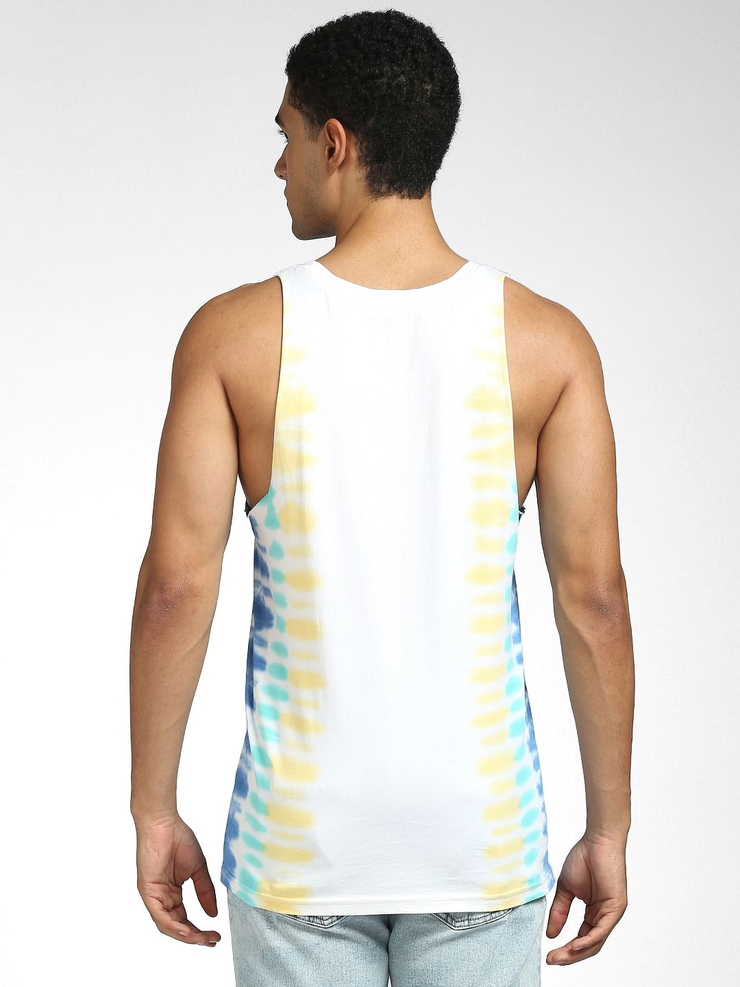 White Tie Dye Sleeveless T-shirt